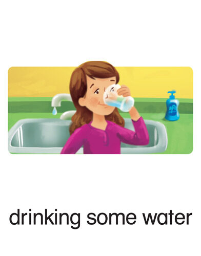16 drinking some water