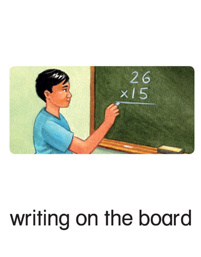 9 writing on the board