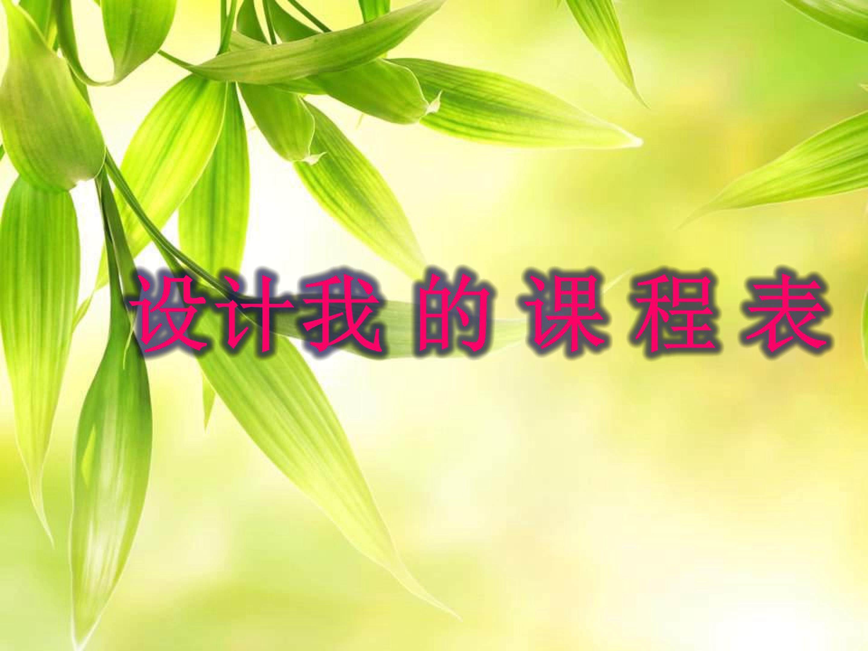 设计我的课程表