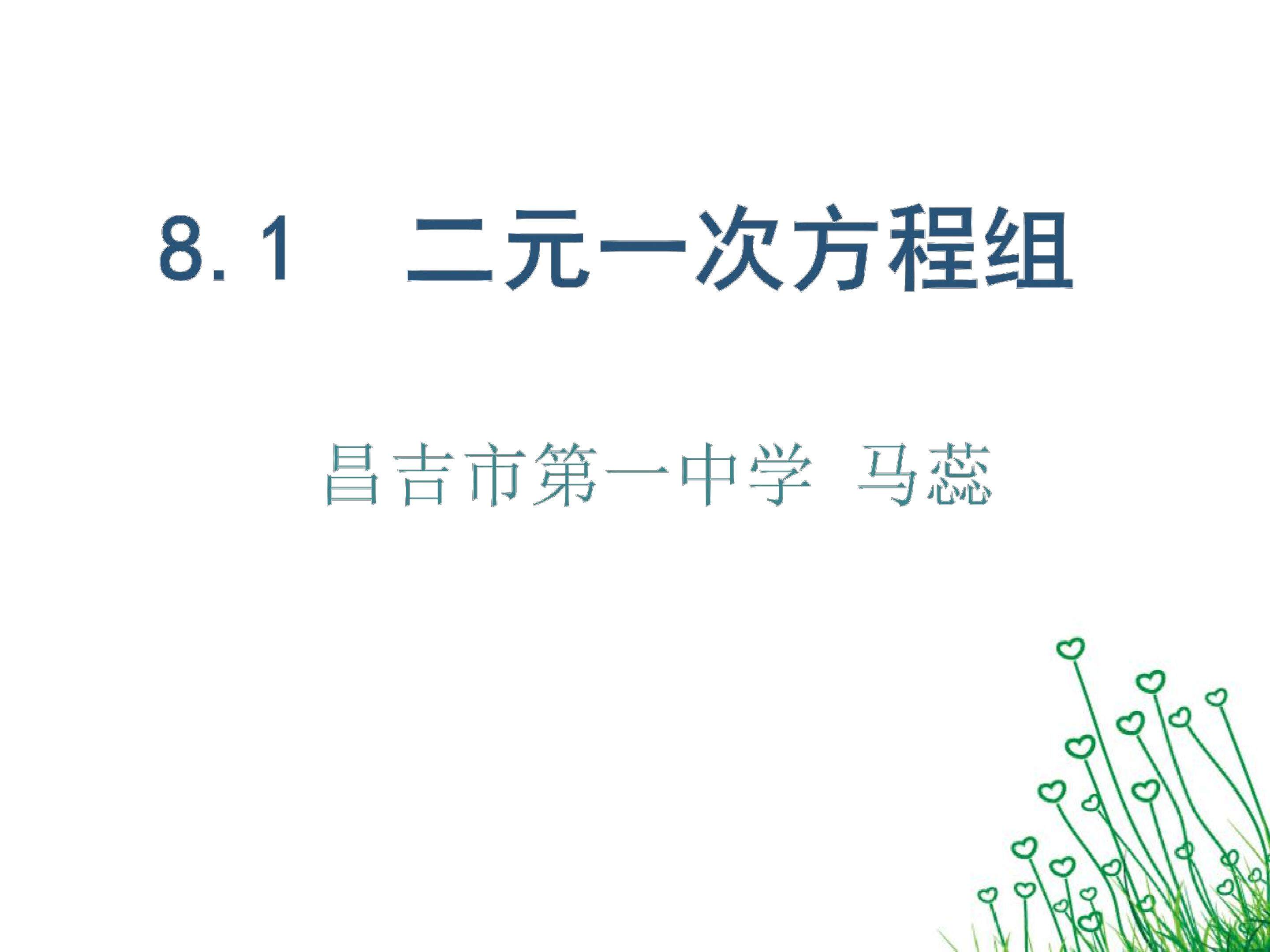 二元一次方程组