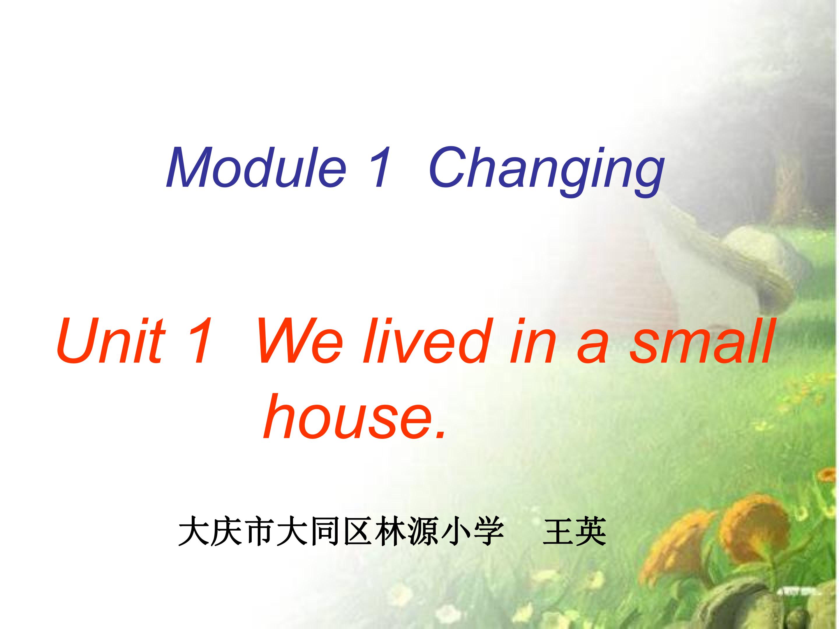 We lived in a small house.