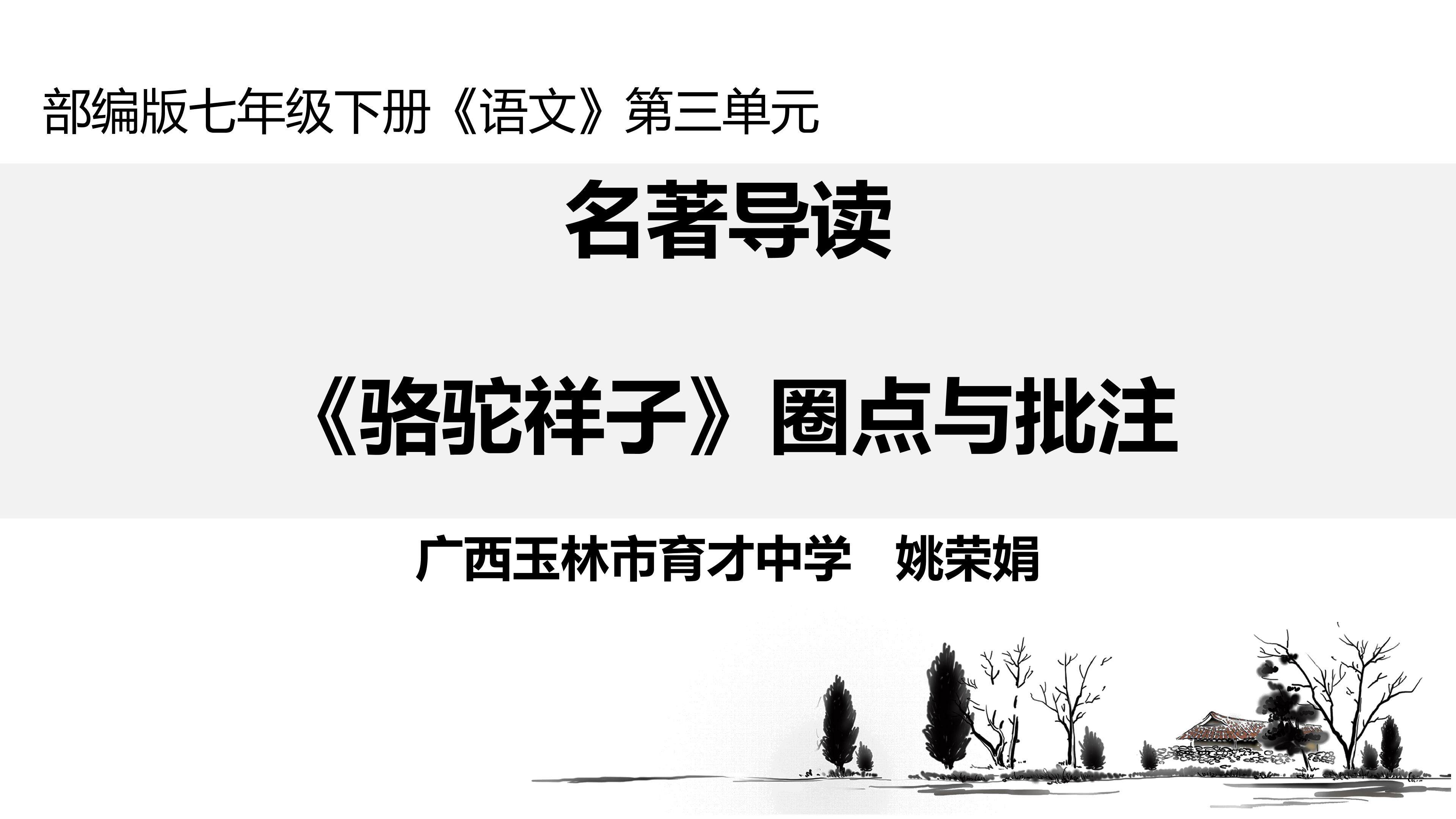 骆驼祥子圈点与批注