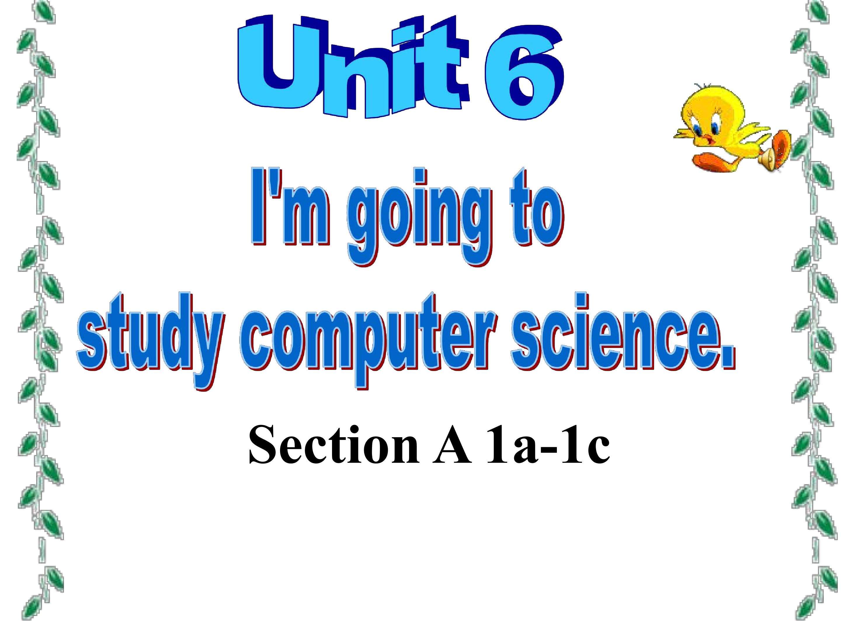 I am going to study computer science