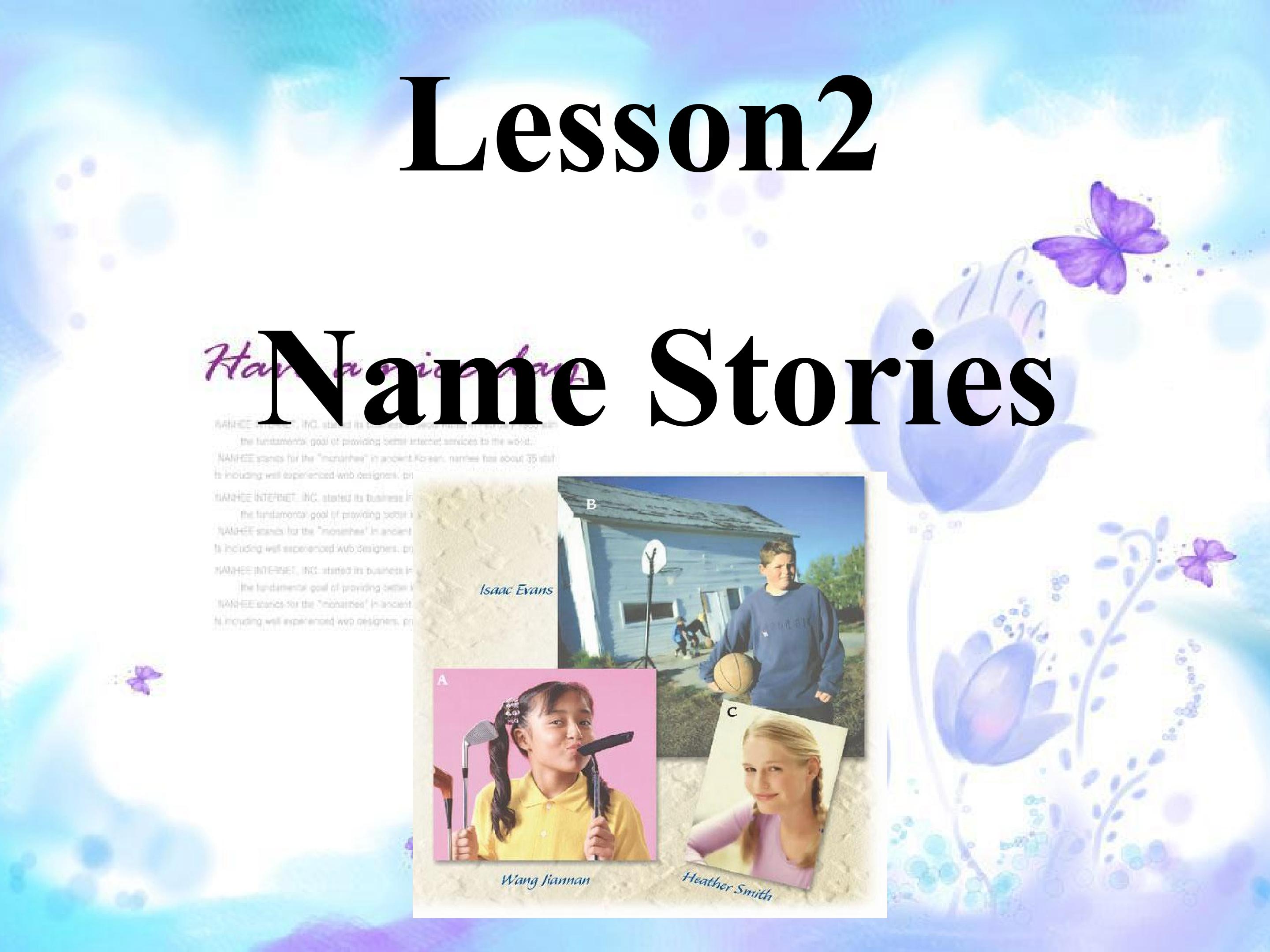 Unit 16 Lesson 2 Name Stories