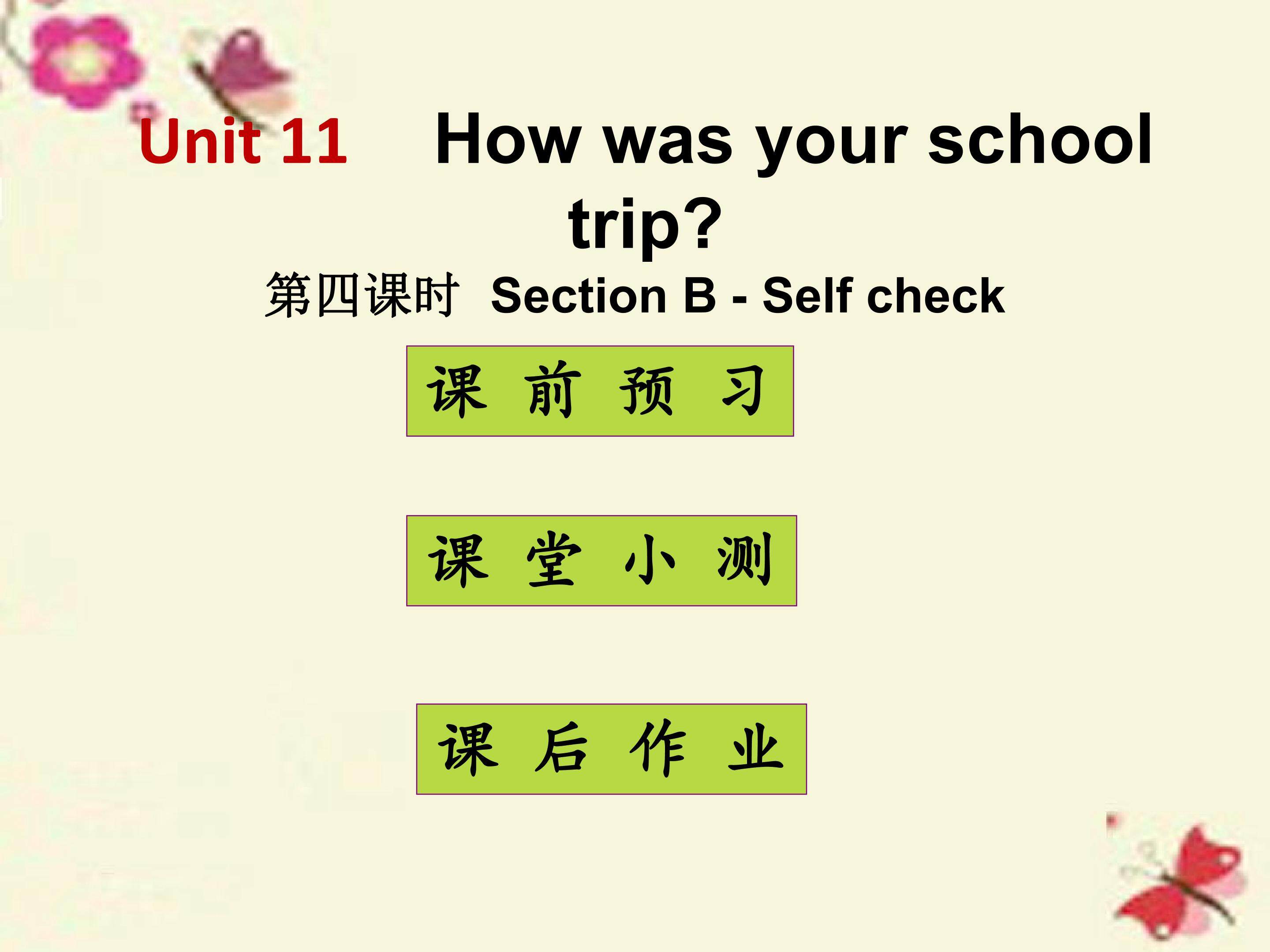 How was your school trip Section B