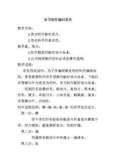 洋葱鳞片叶表皮细胞的制作