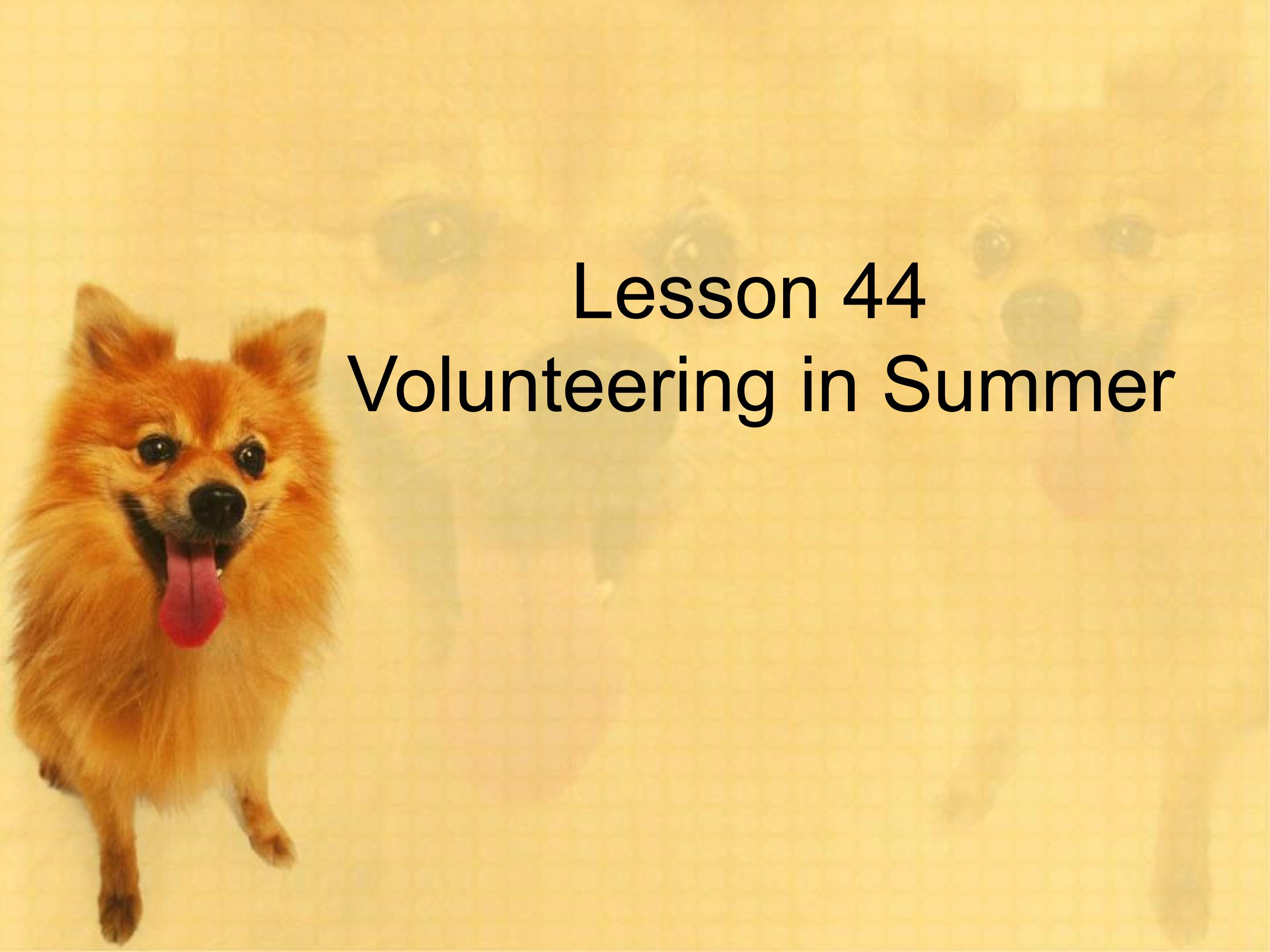 Lesson 44 Volunteering in Summer