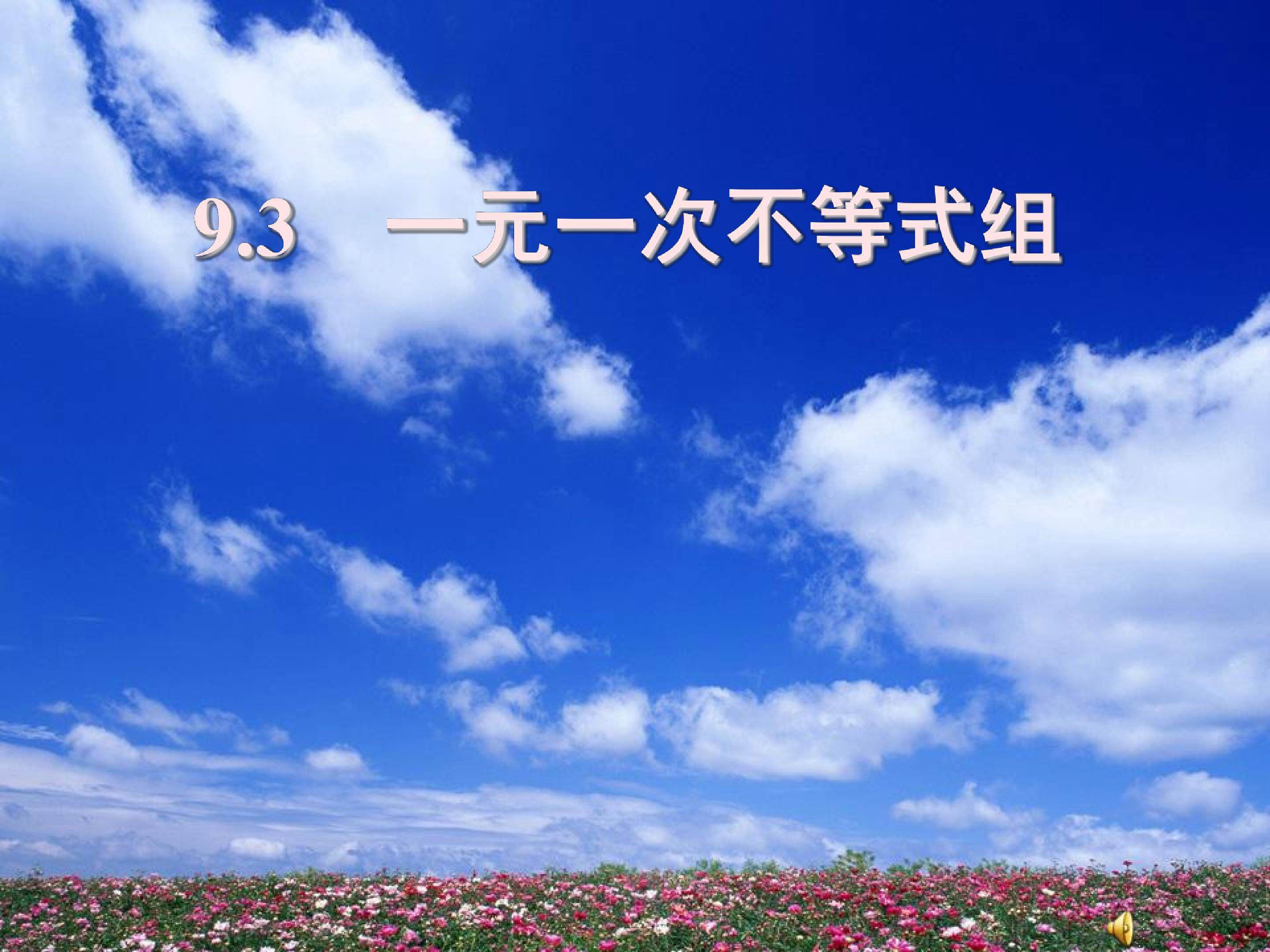 一元一次不等式组