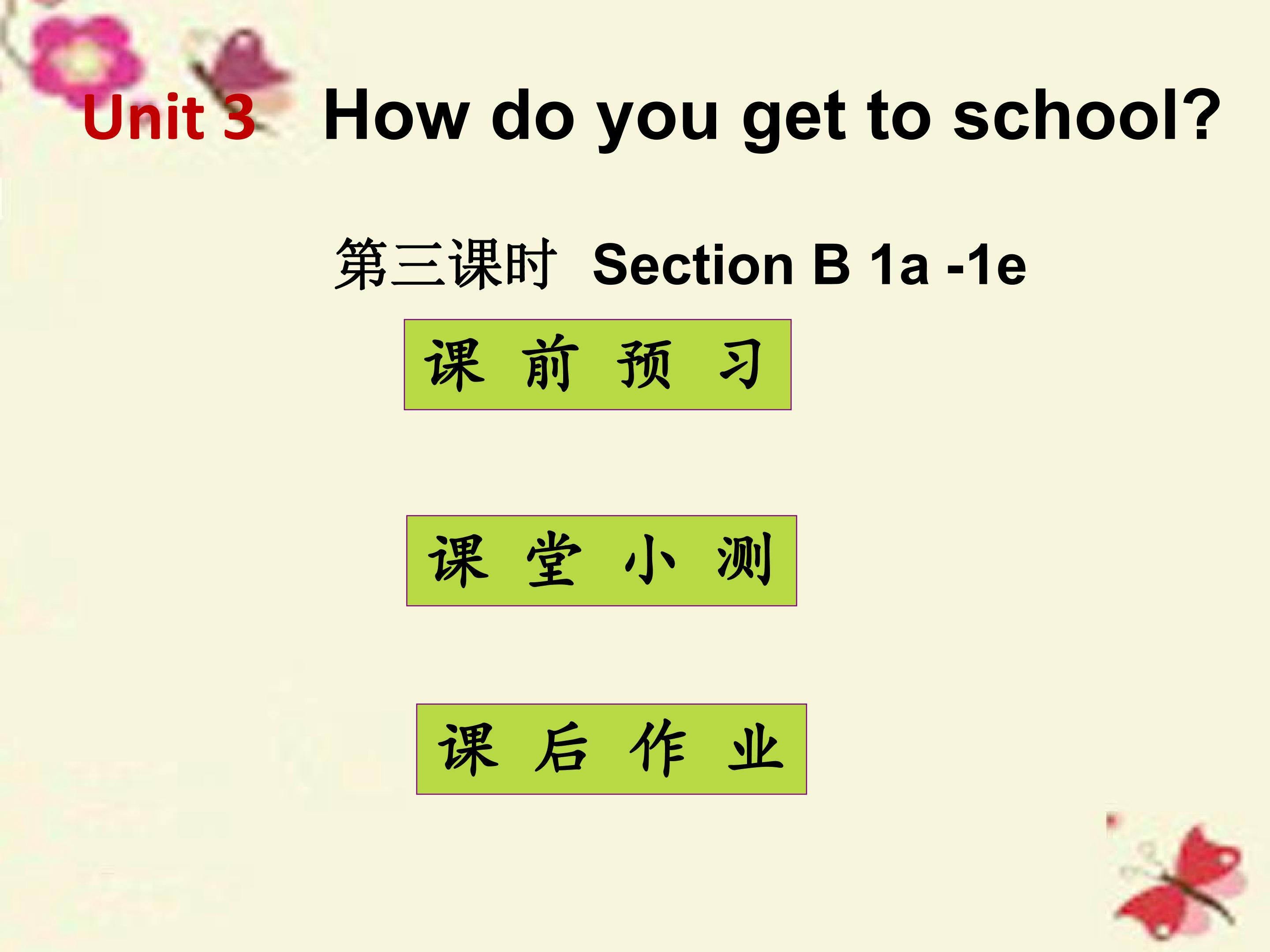 How do you get to school Section B
