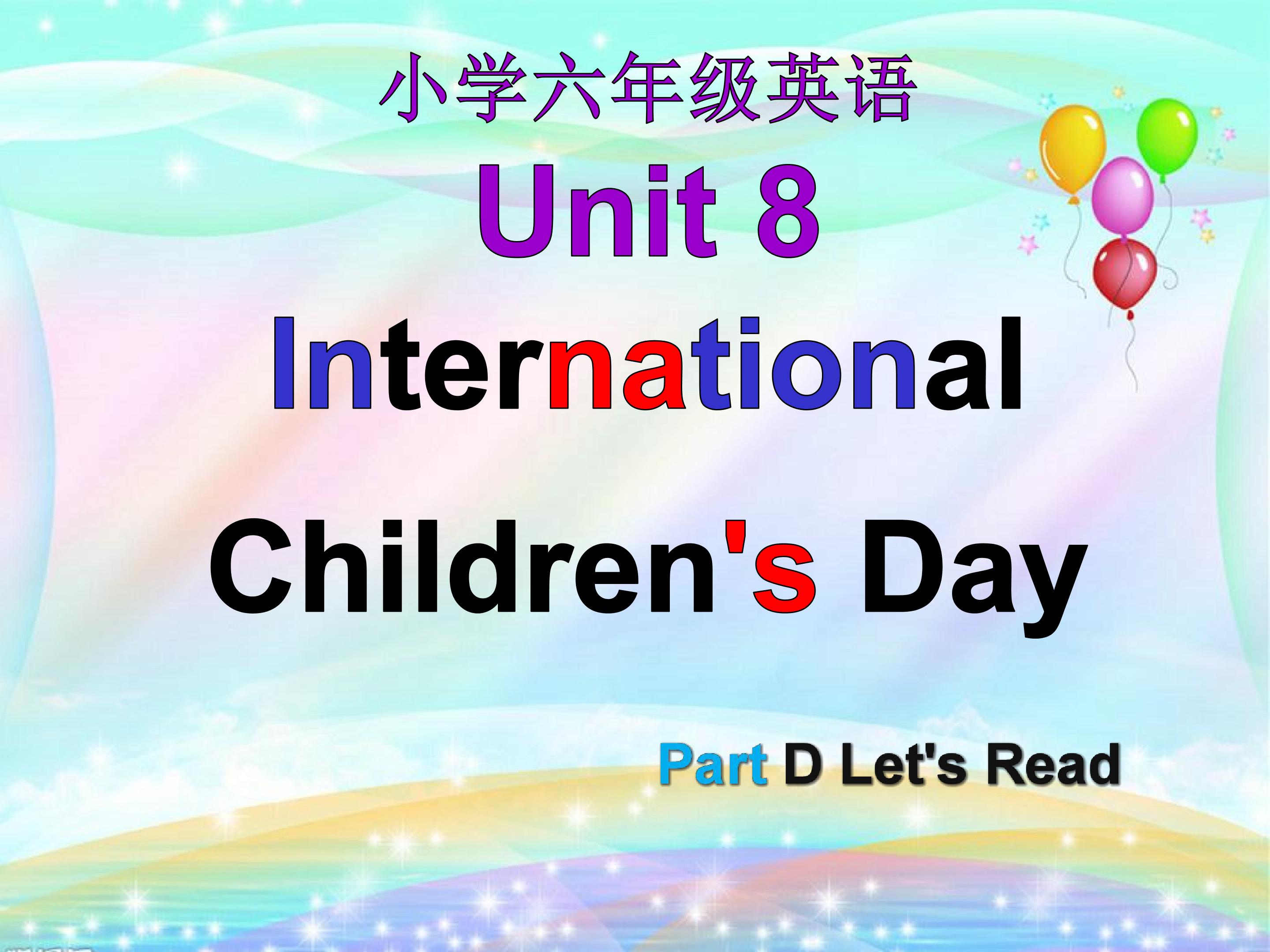 Unit 8 International Children's Day