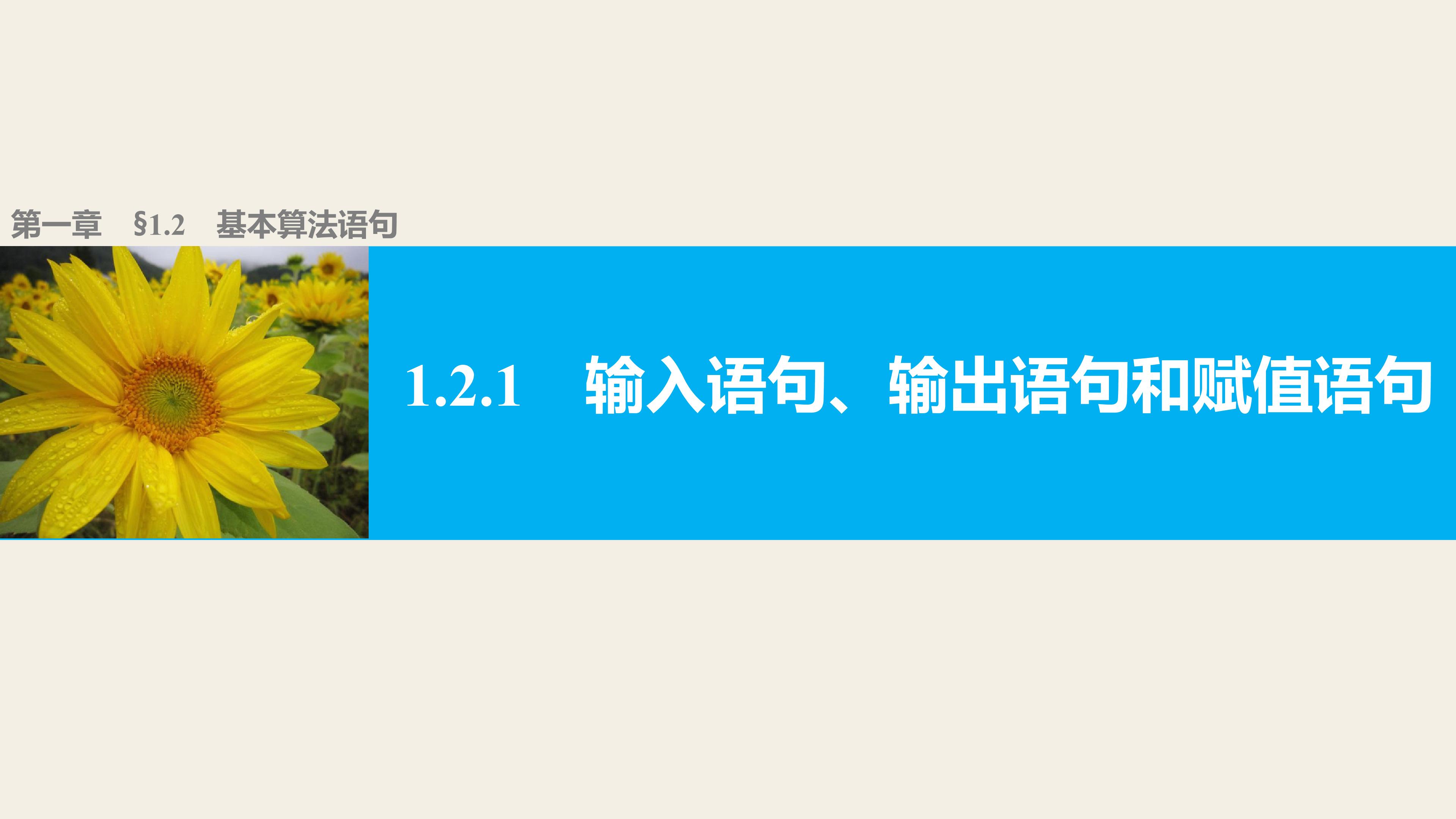输入语句、输出语句和赋值语句