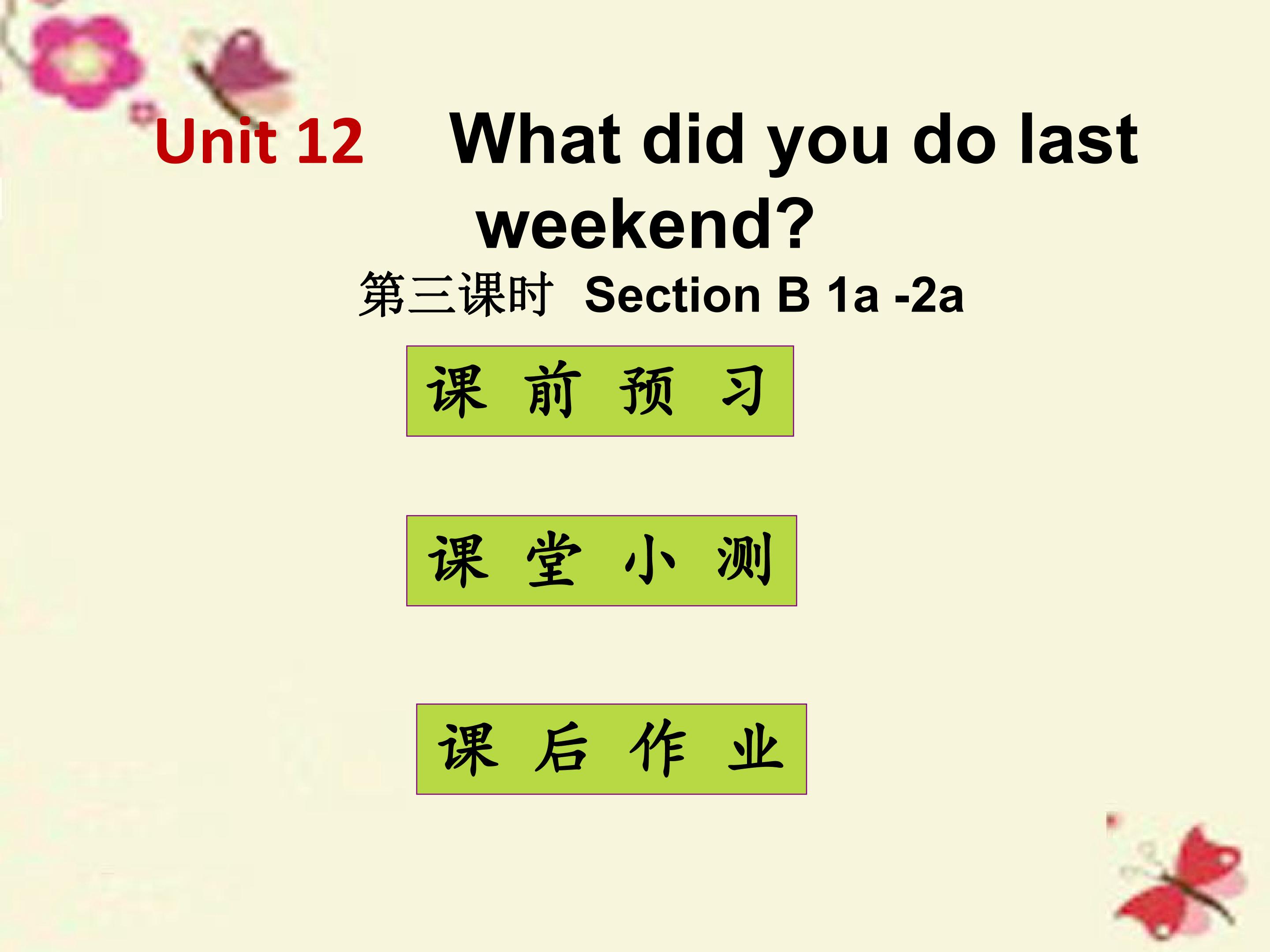 What did you do last weekend Section B