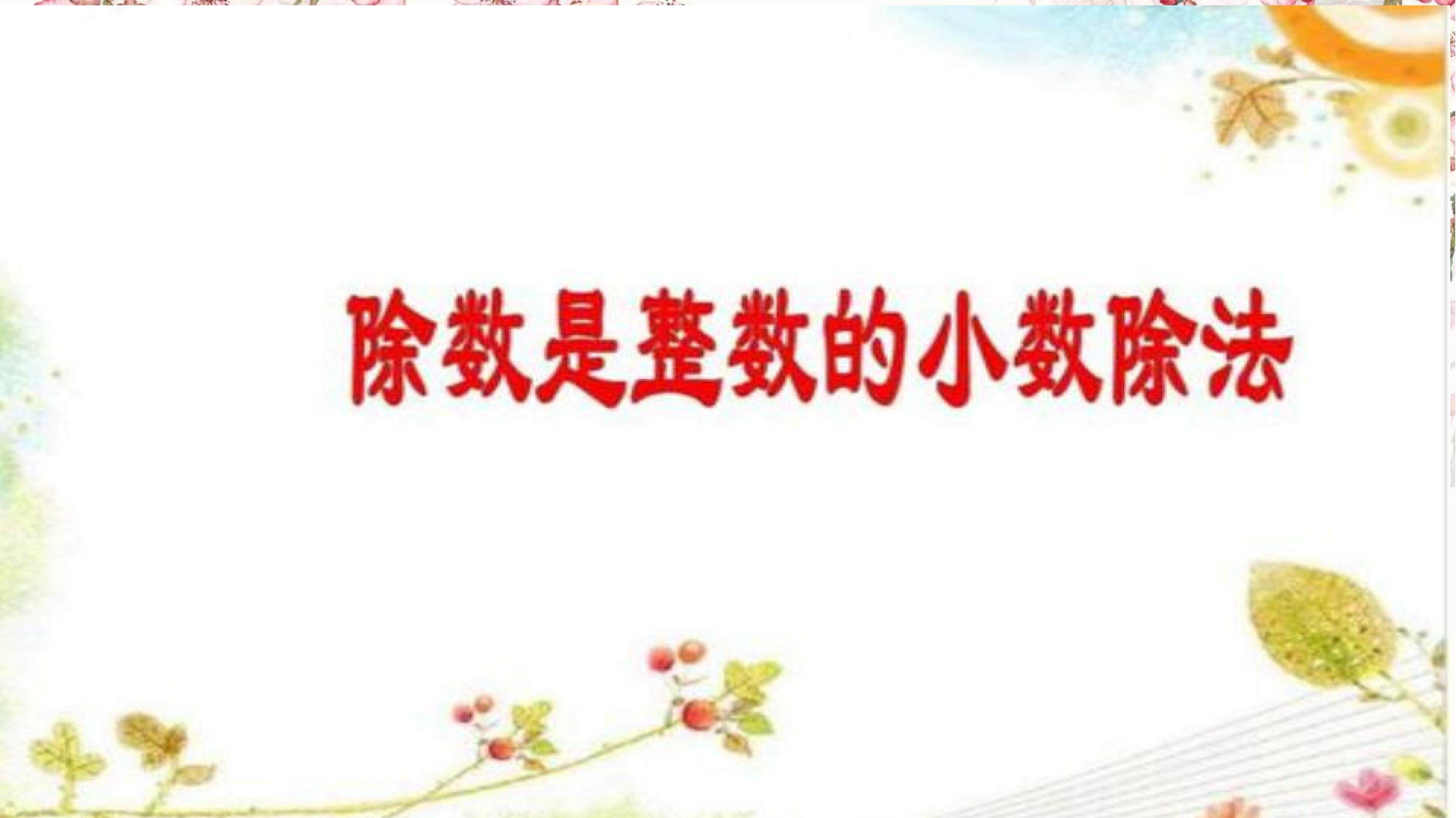 除数是整数的小数除法