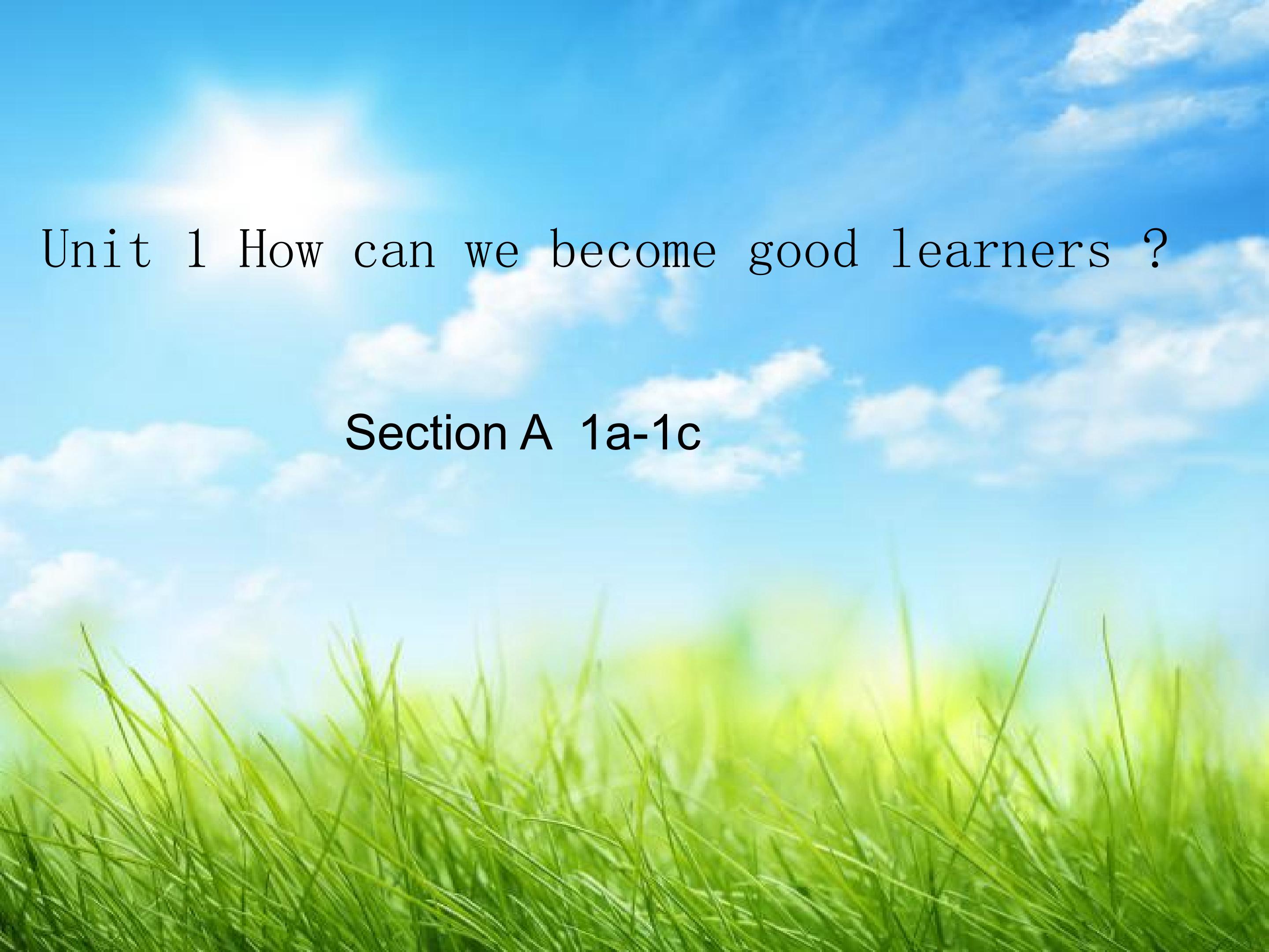 Unit 1 How can we become good learners?