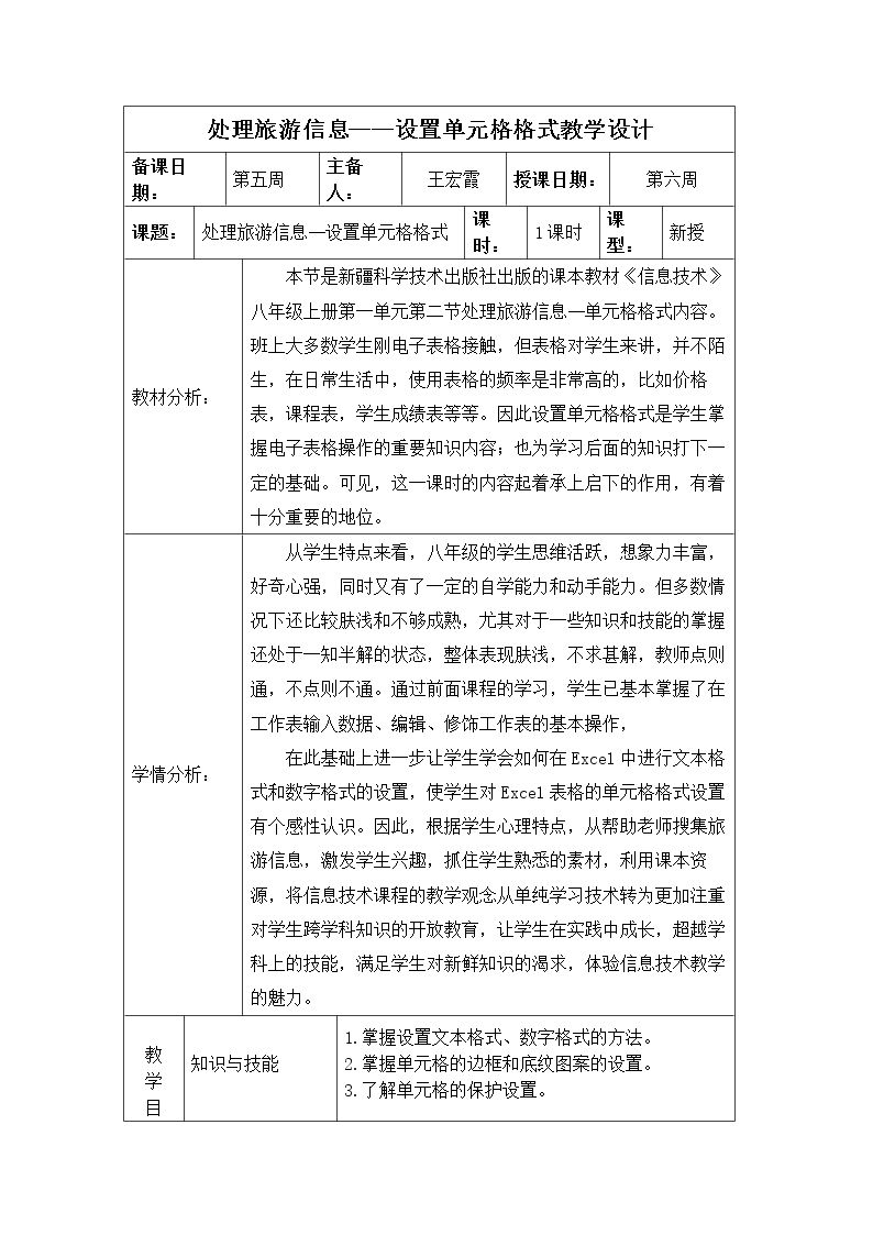 Excel单元格格式设置