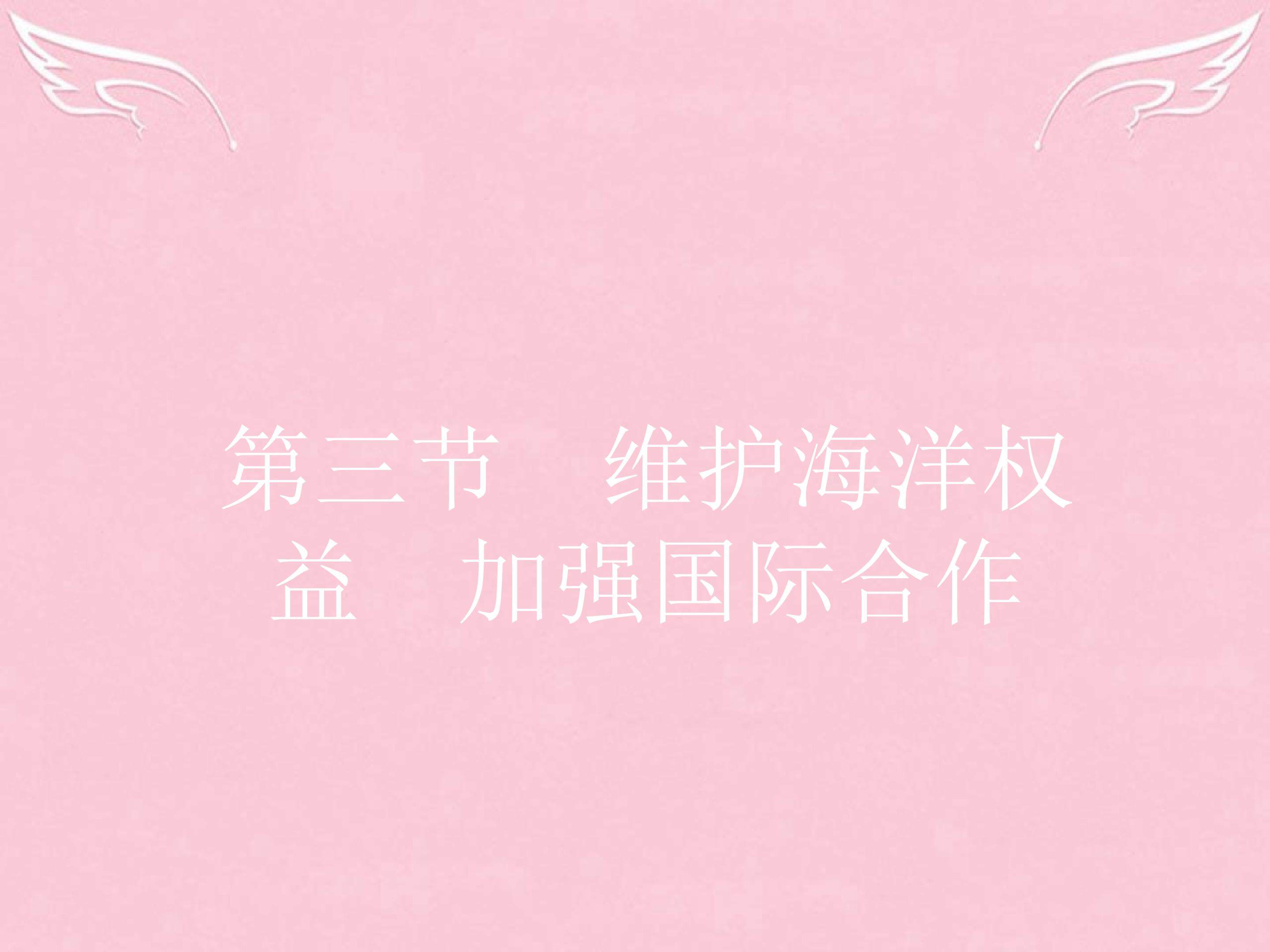 维护海洋权益 加强国际合作