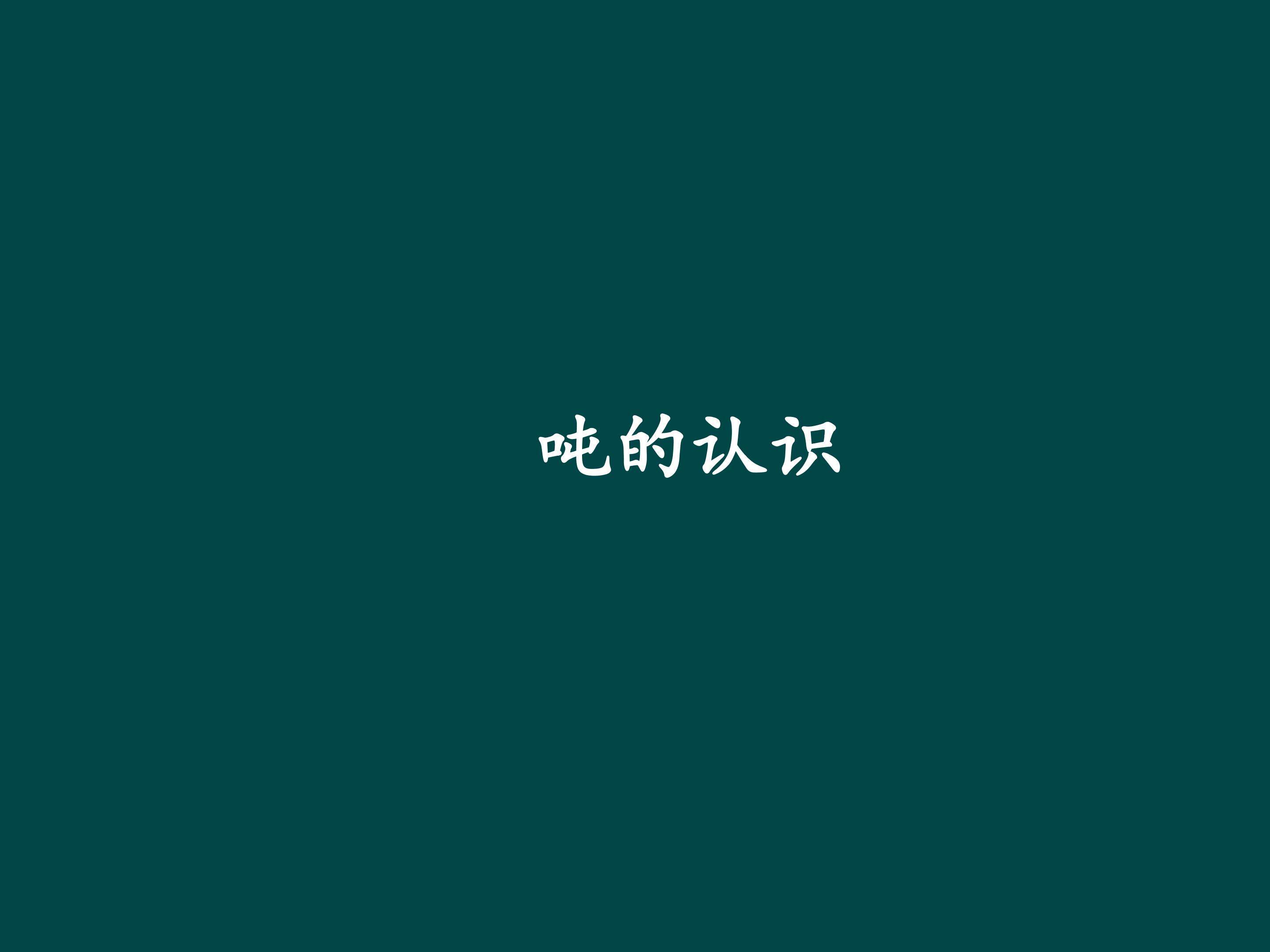 吨的认识