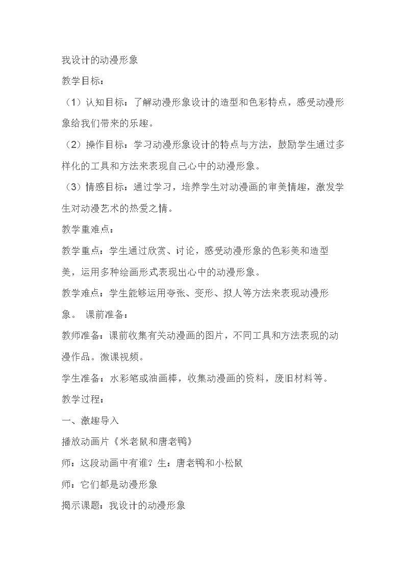 我设计的动漫形象（拟人化的卡通）