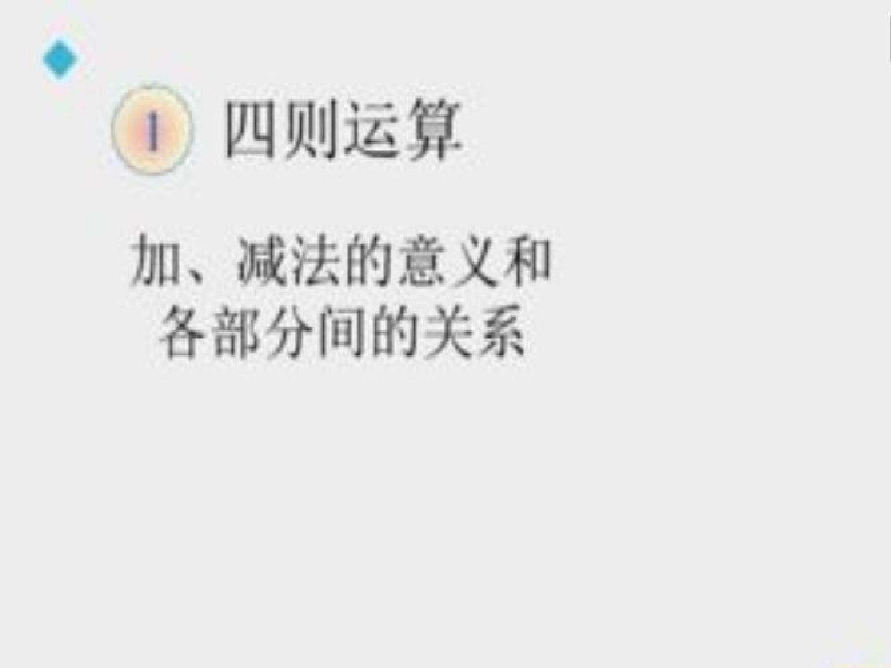 加、减法的意义和各部分间的 关系
