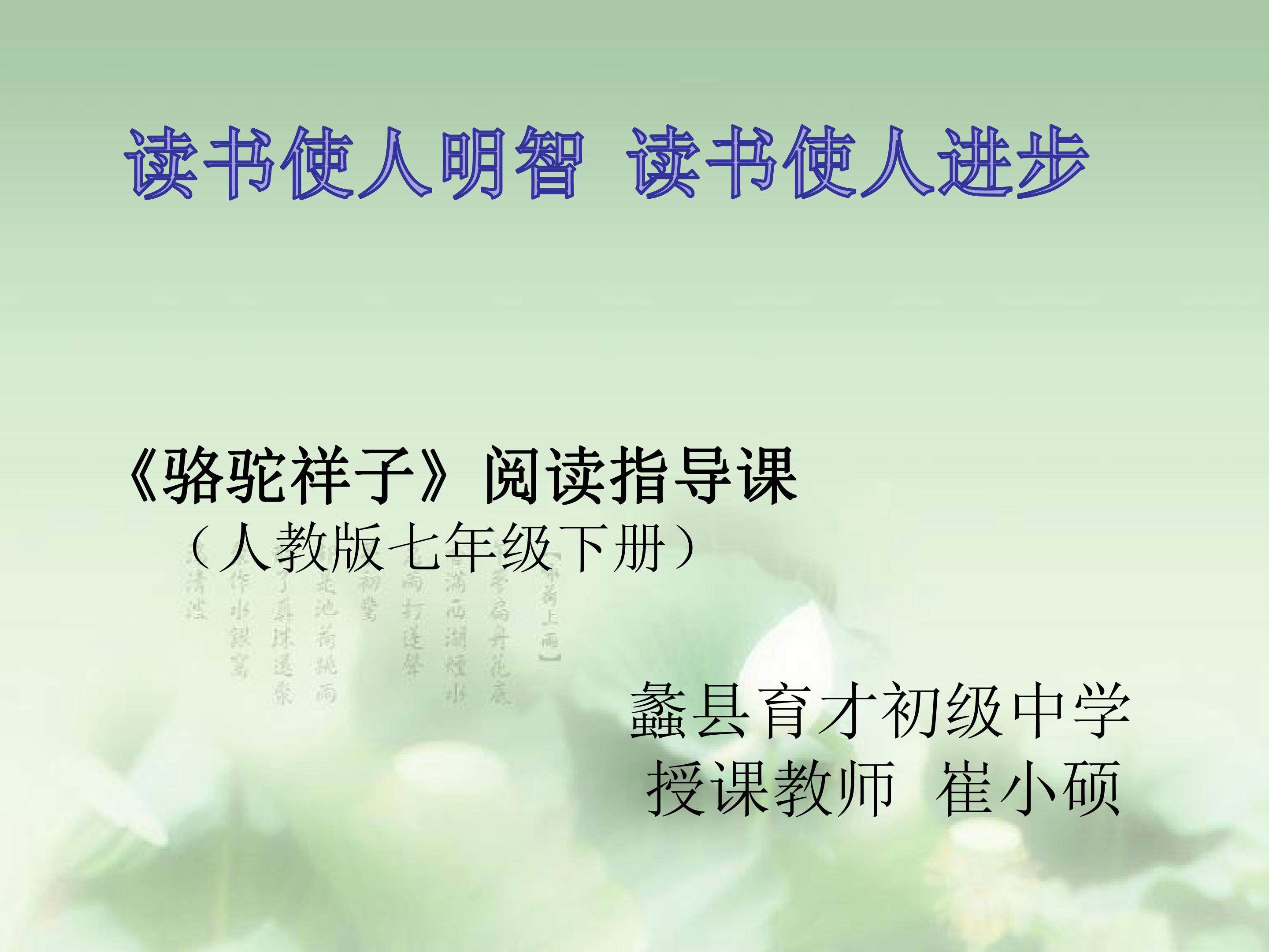 骆驼祥子 阅读指导课