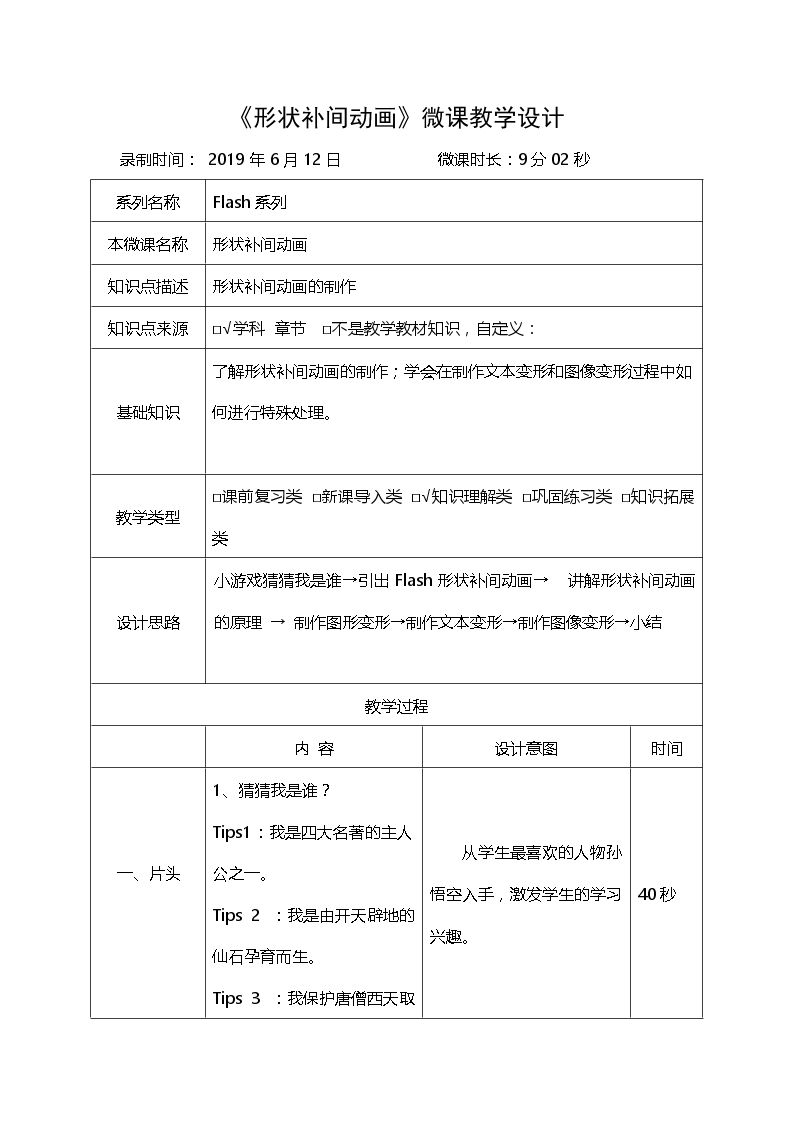 形状补间动画