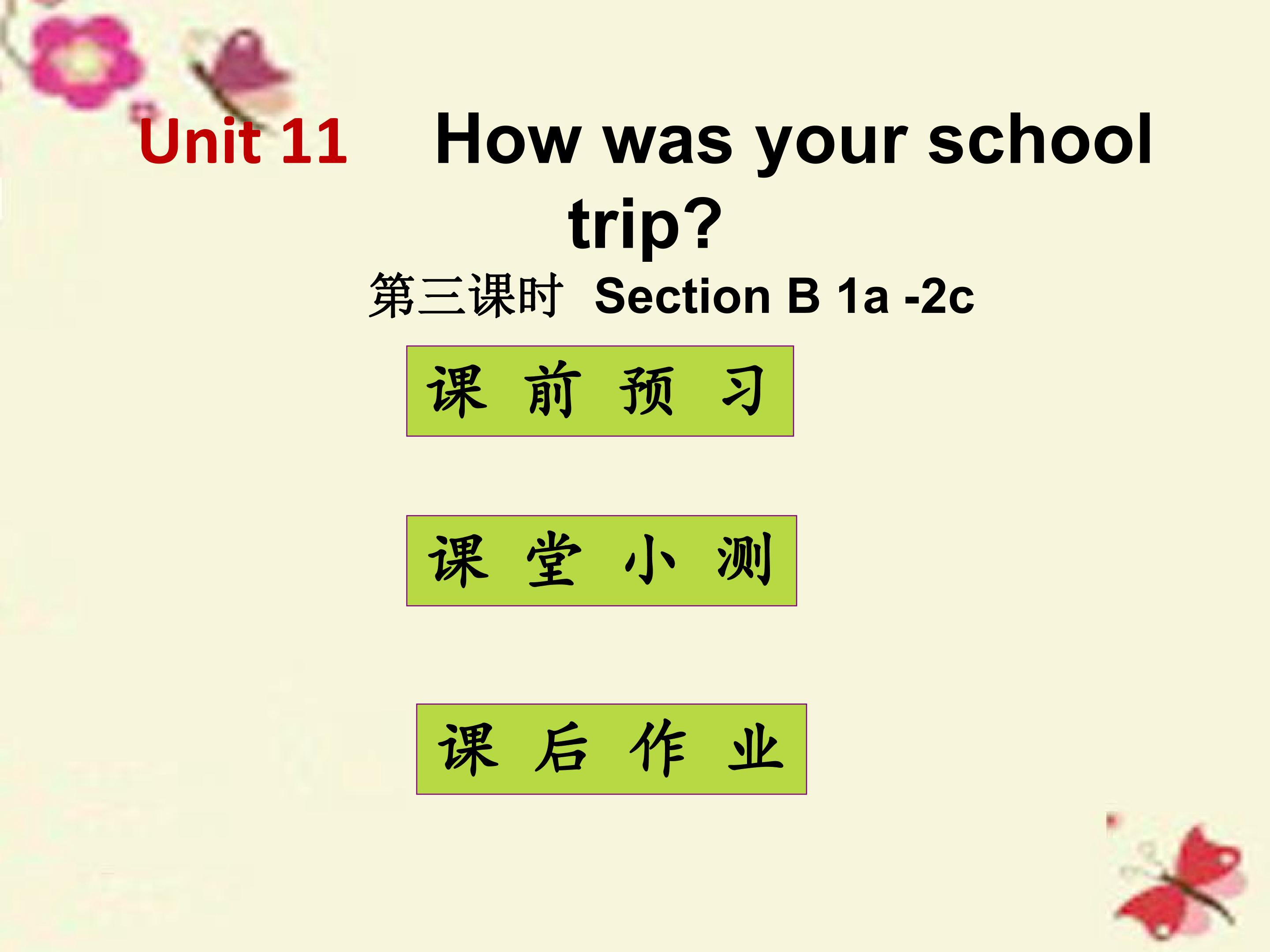 How was your school trip Section B