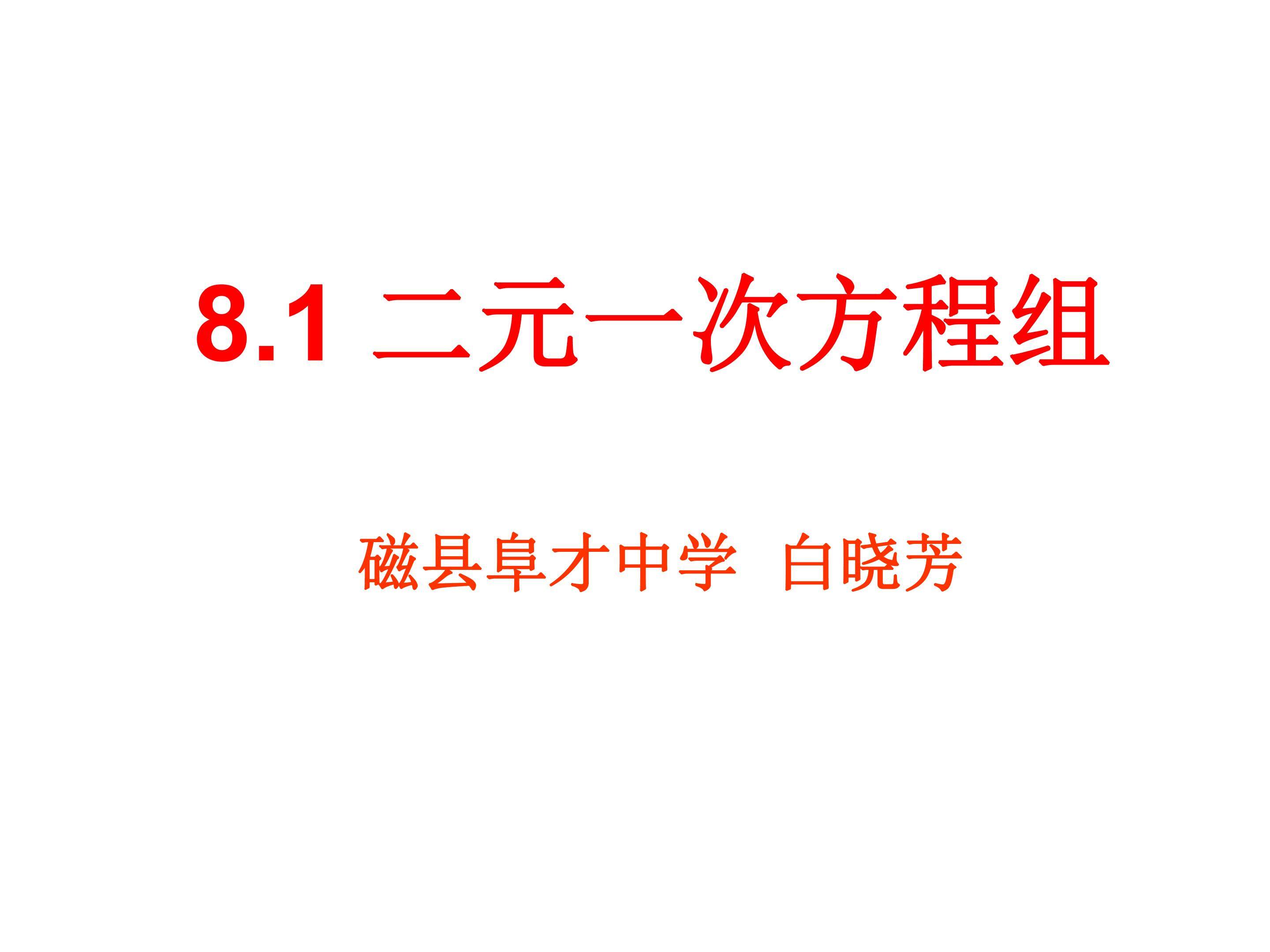 二元一次方程组