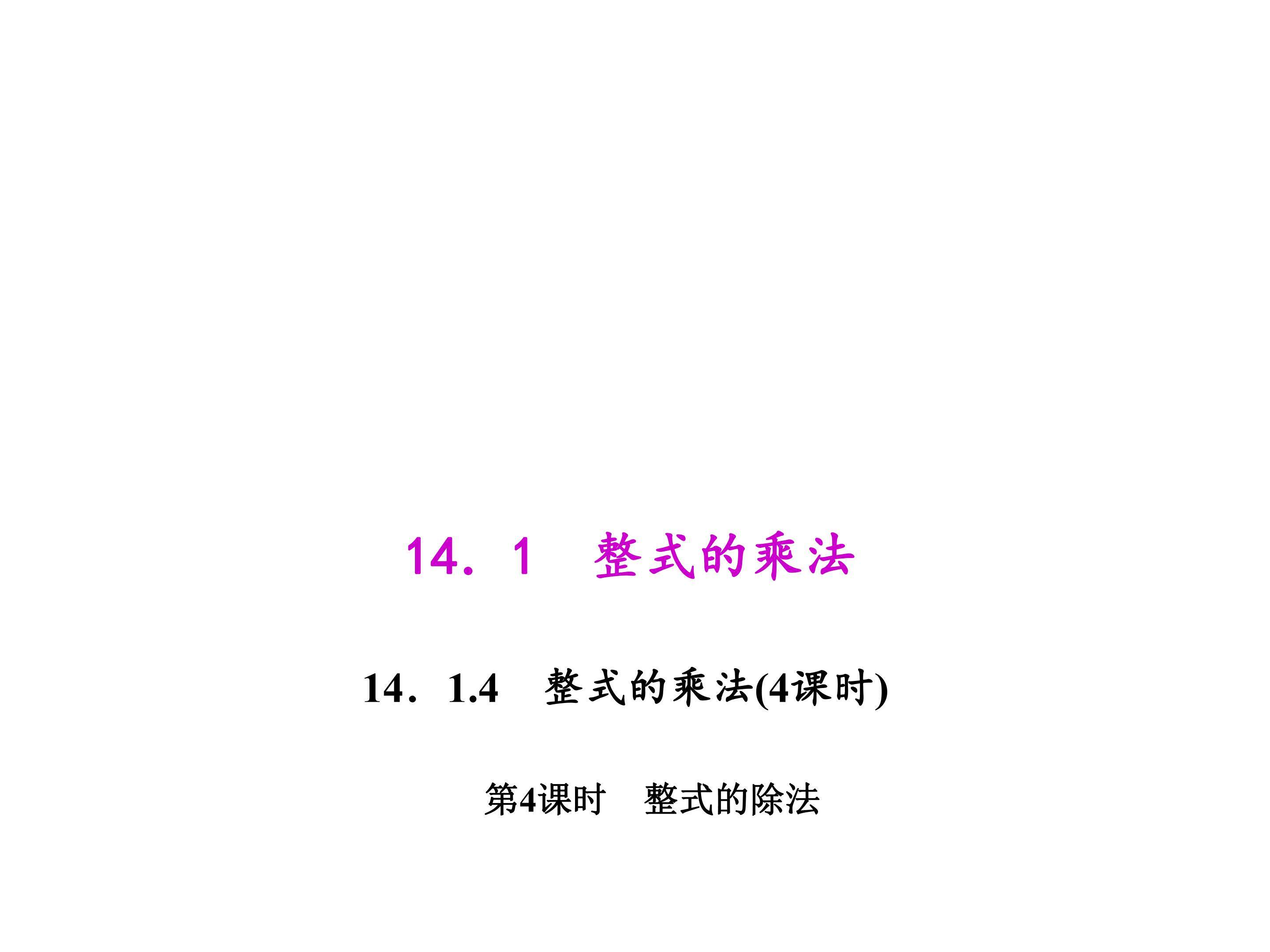 整式的除法