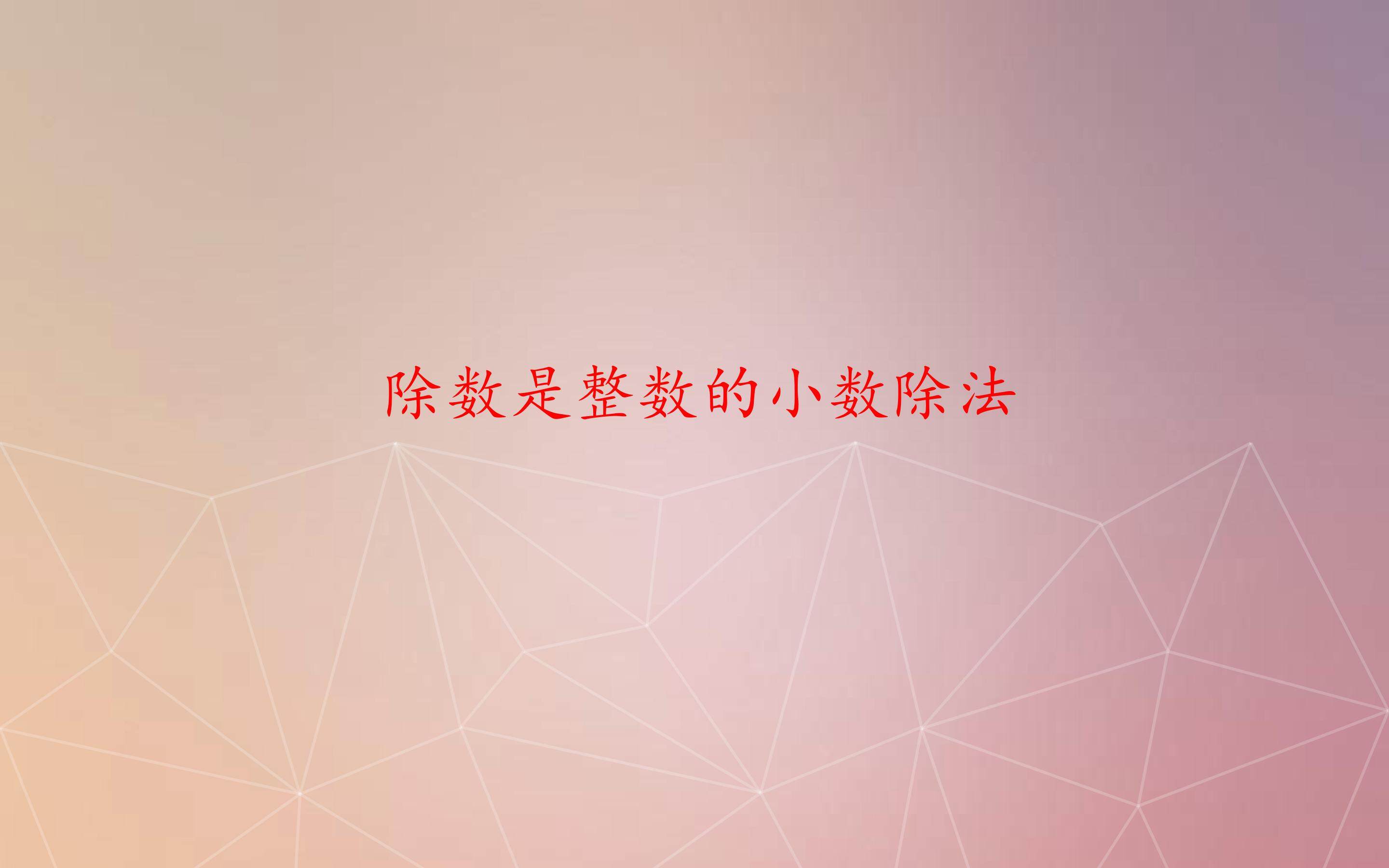 除数是整数的小数除法