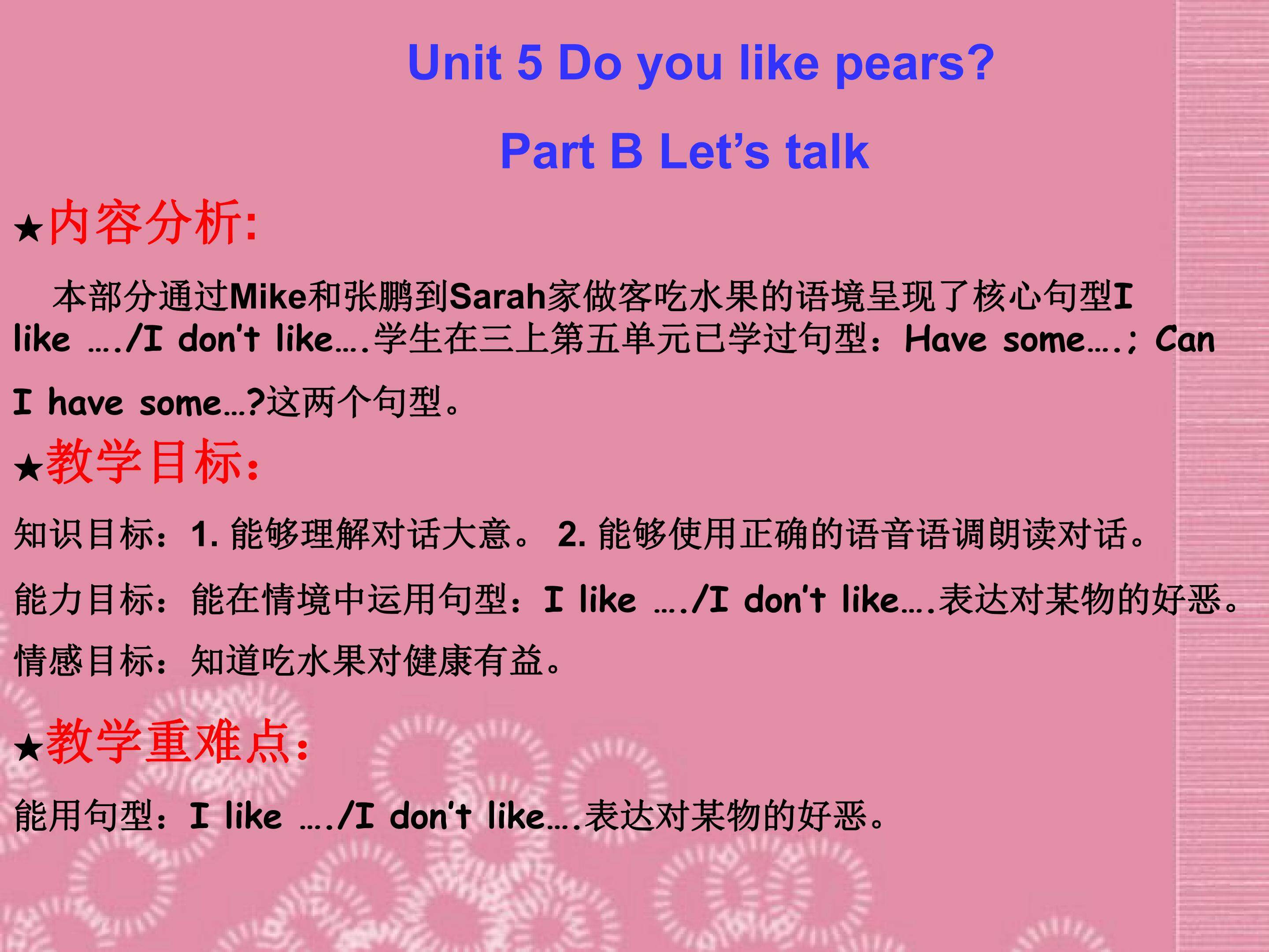 Do you like pears Part B