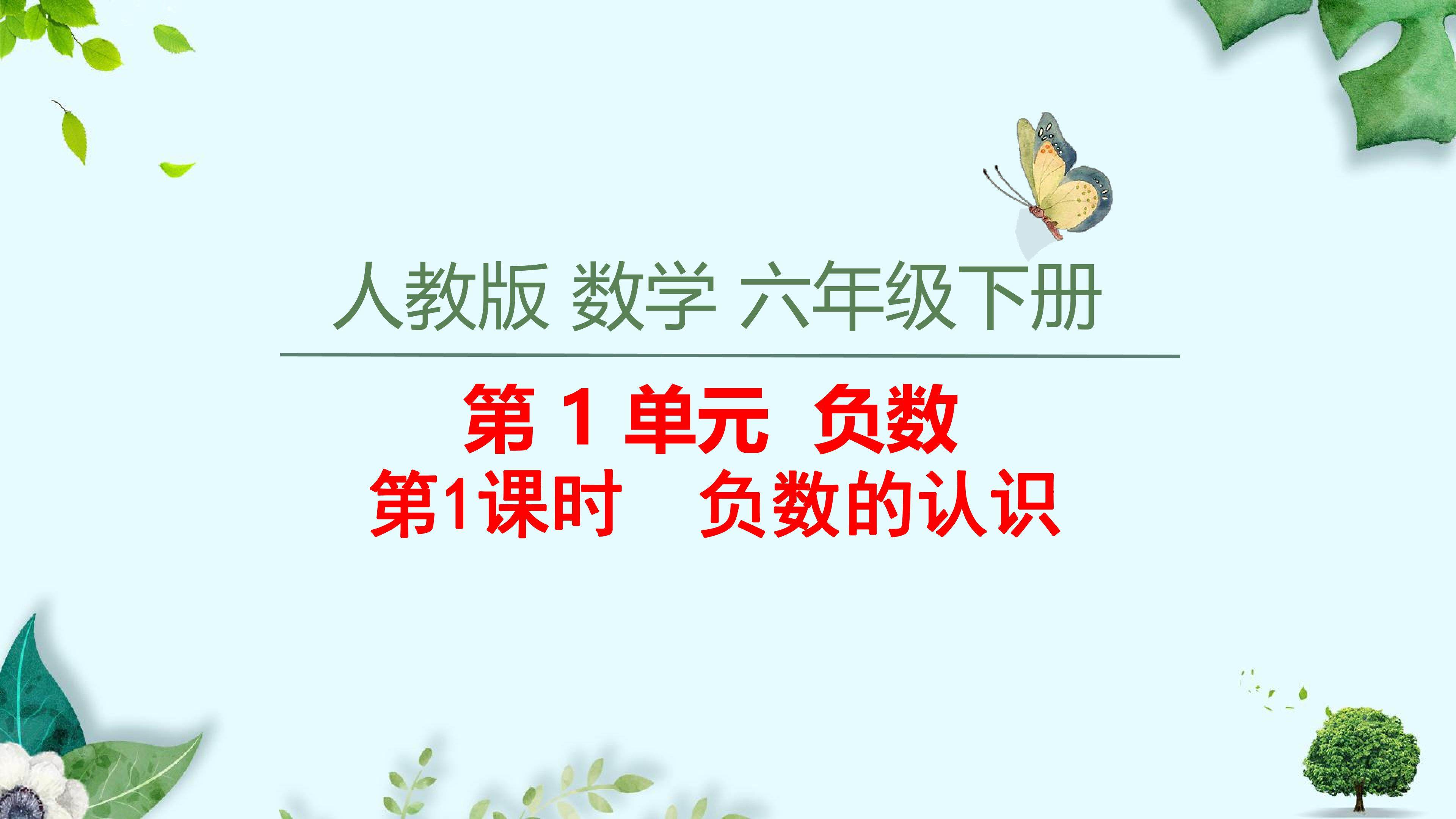 负数的认识