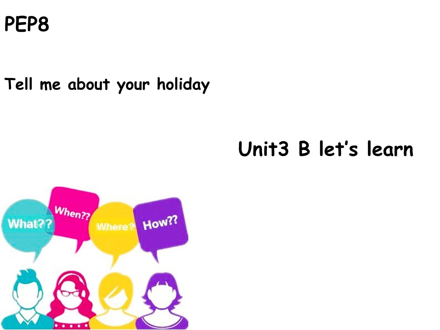 PEP8 Unit 3 My Holiday B Let's learn课件