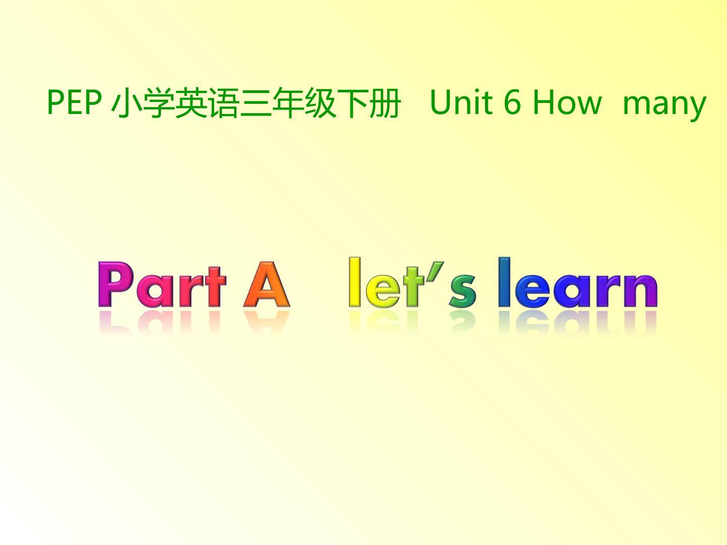 Part A   let’s learn