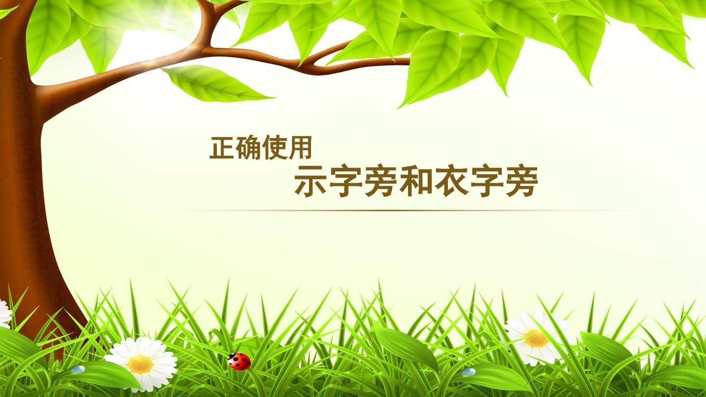 《正确使用示字旁和衣字旁》
