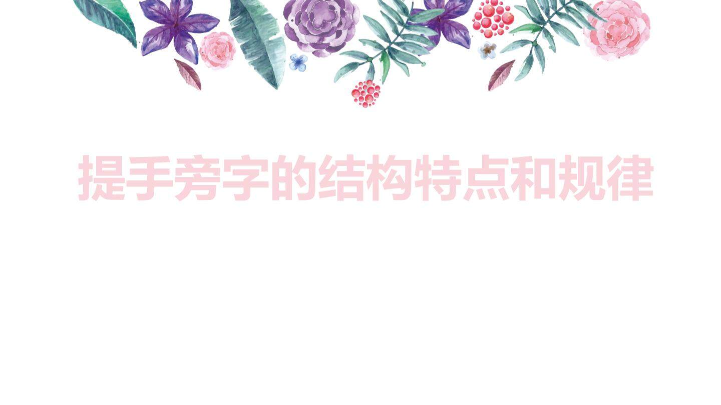 提手旁字的特点和规律
