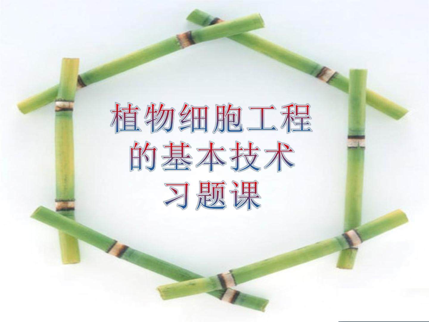 植物细胞工程的基本技术（习题课）