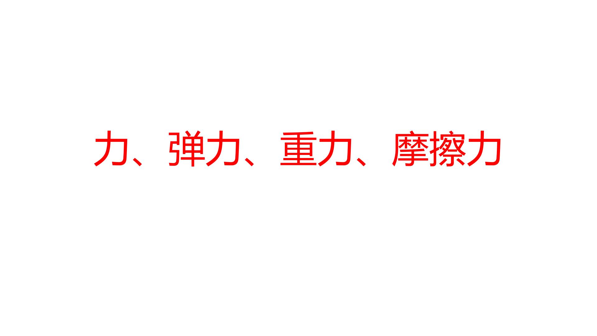 力 重力摩擦力中考复习课件