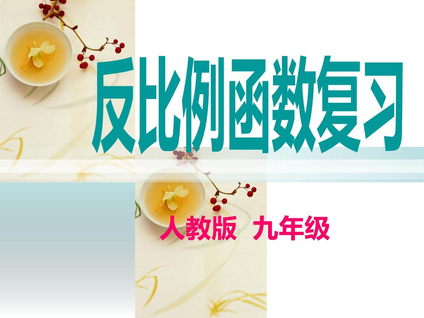 反比例函数的复习
