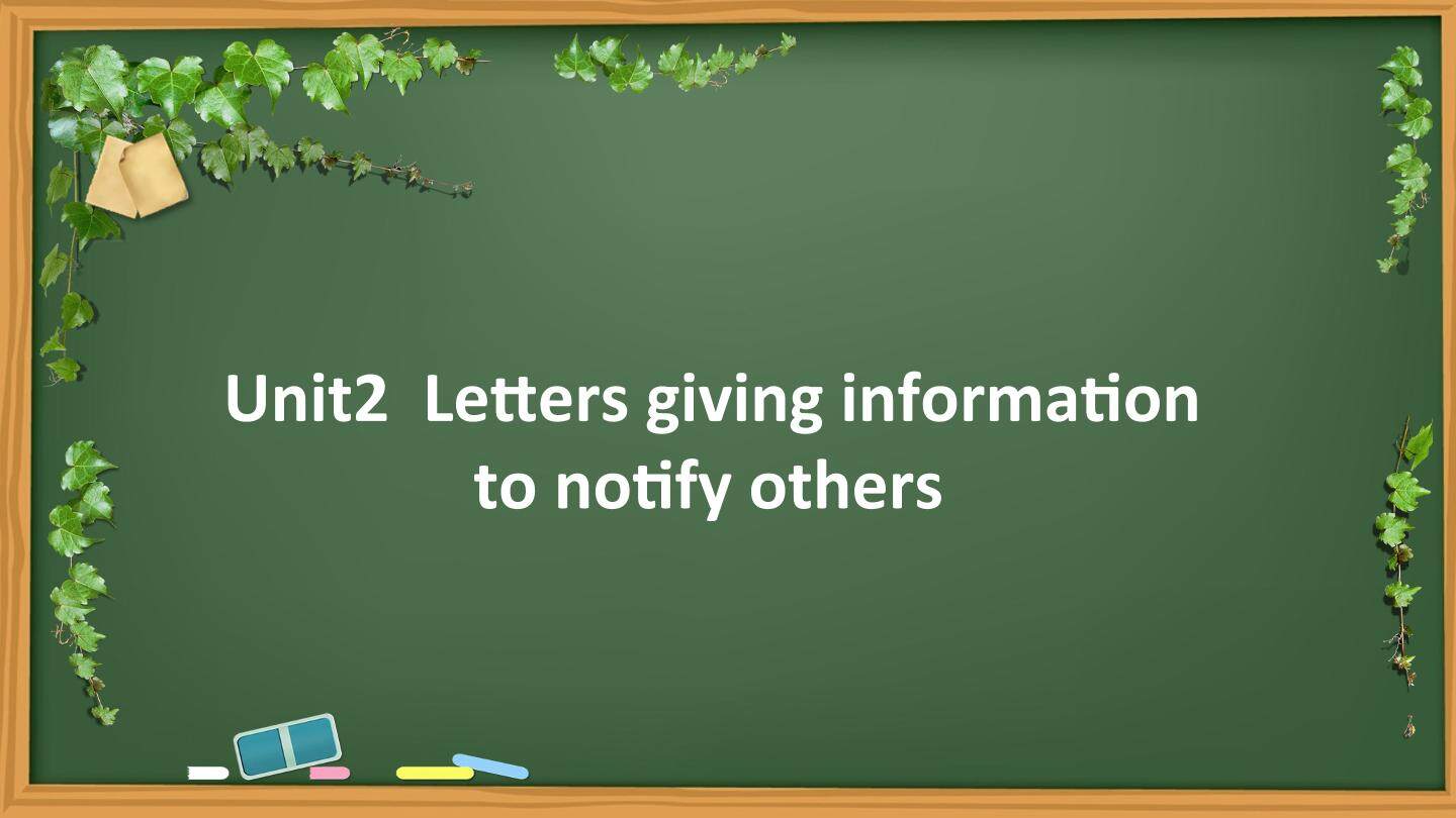 A Letter of notification