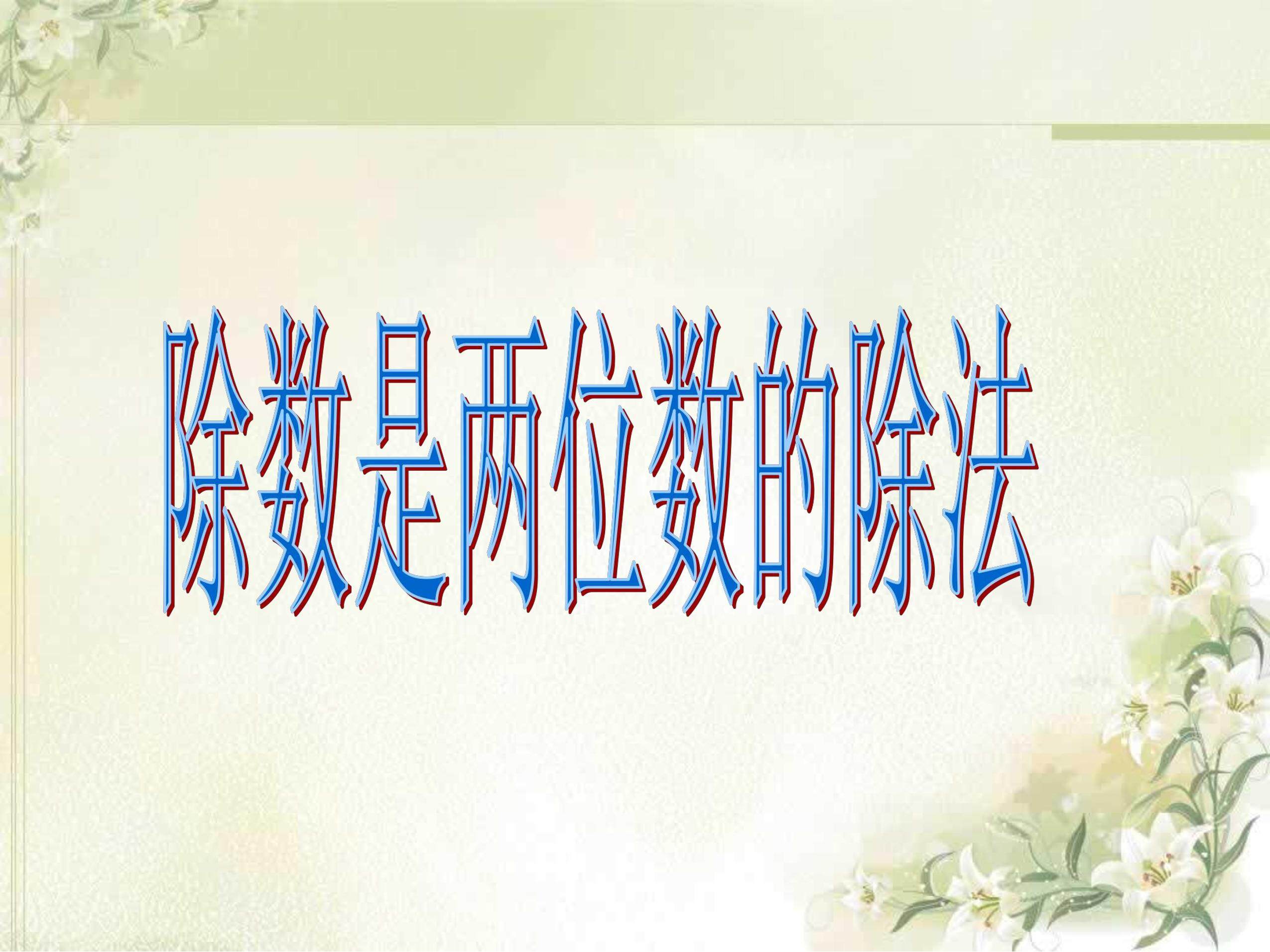除数是两位数的除法