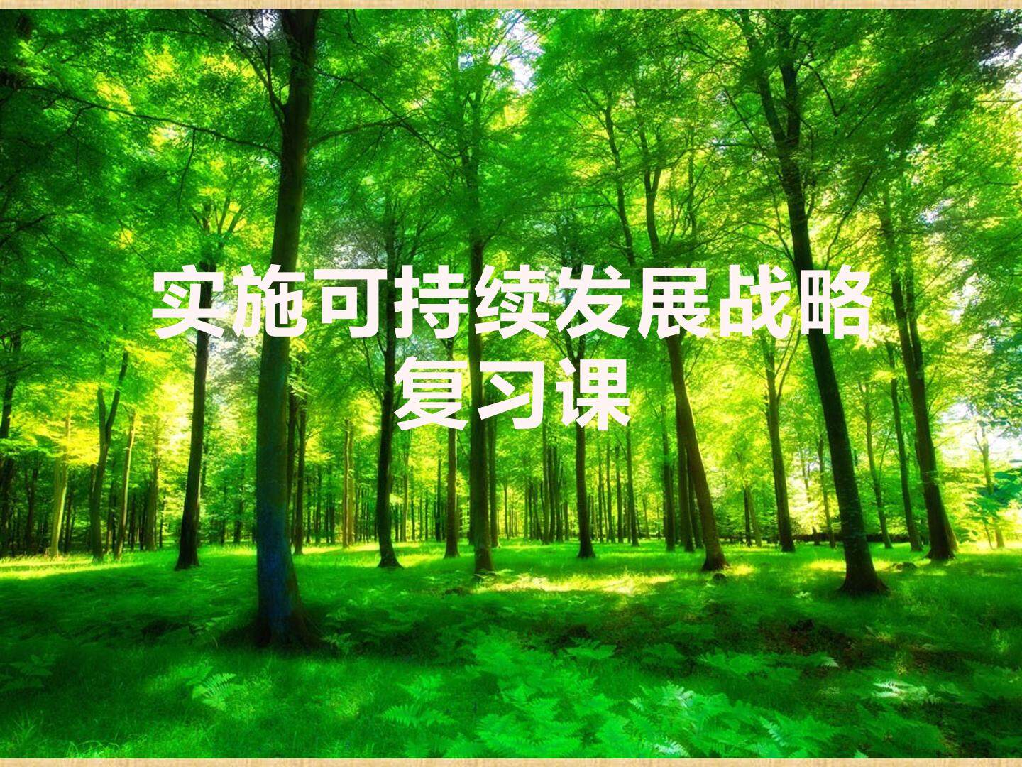 实施可持续发展战略 复习课