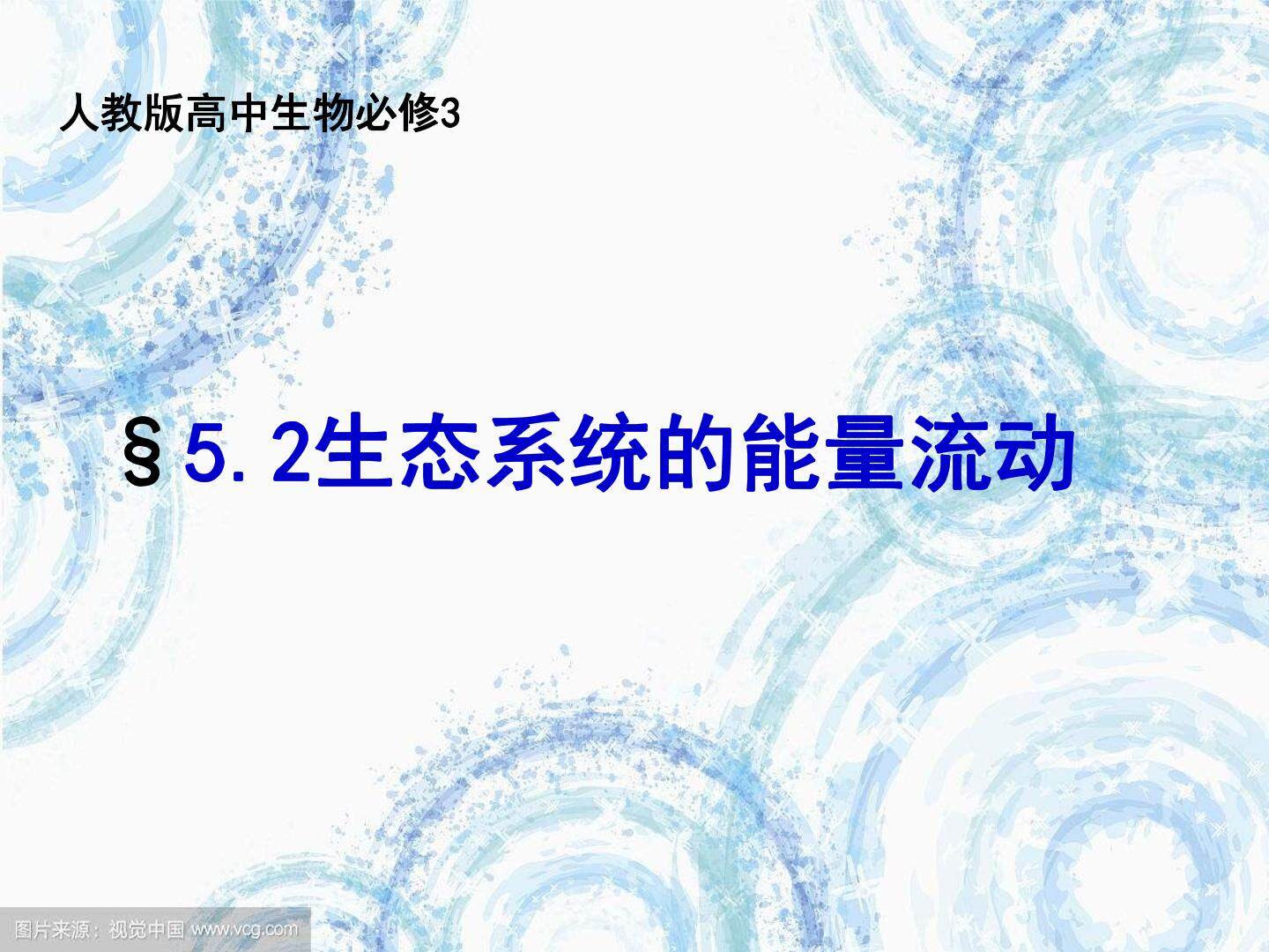 生态系统的能量流动