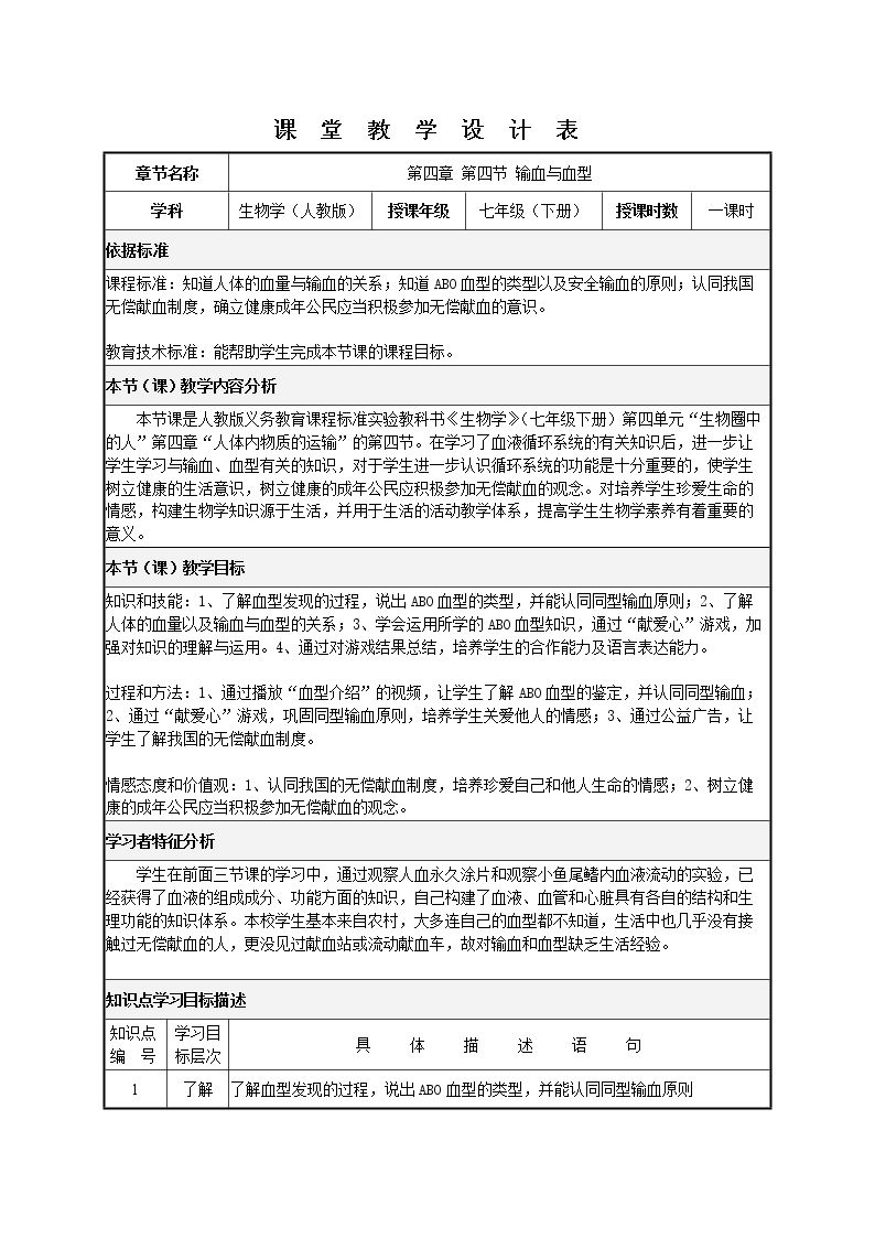 输血与血型