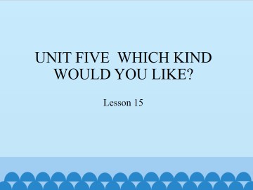 UNIT FIVE  WHICH KIND WOULD YOU LIKE?-Lesson 15_课件1