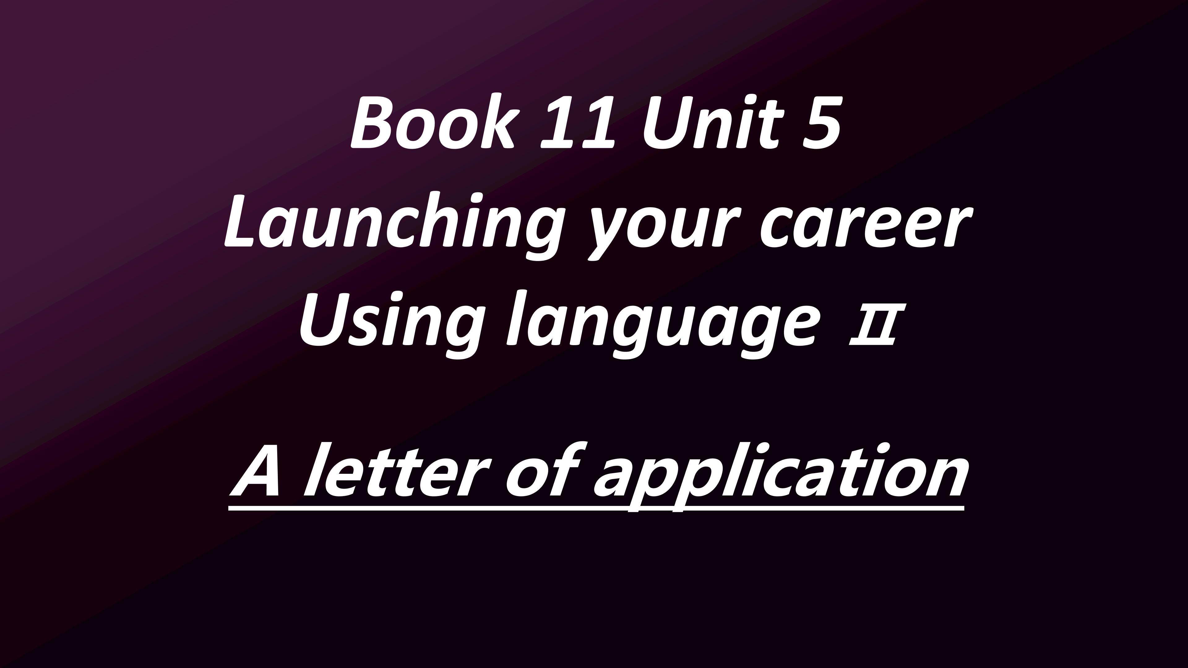 A letter of application
