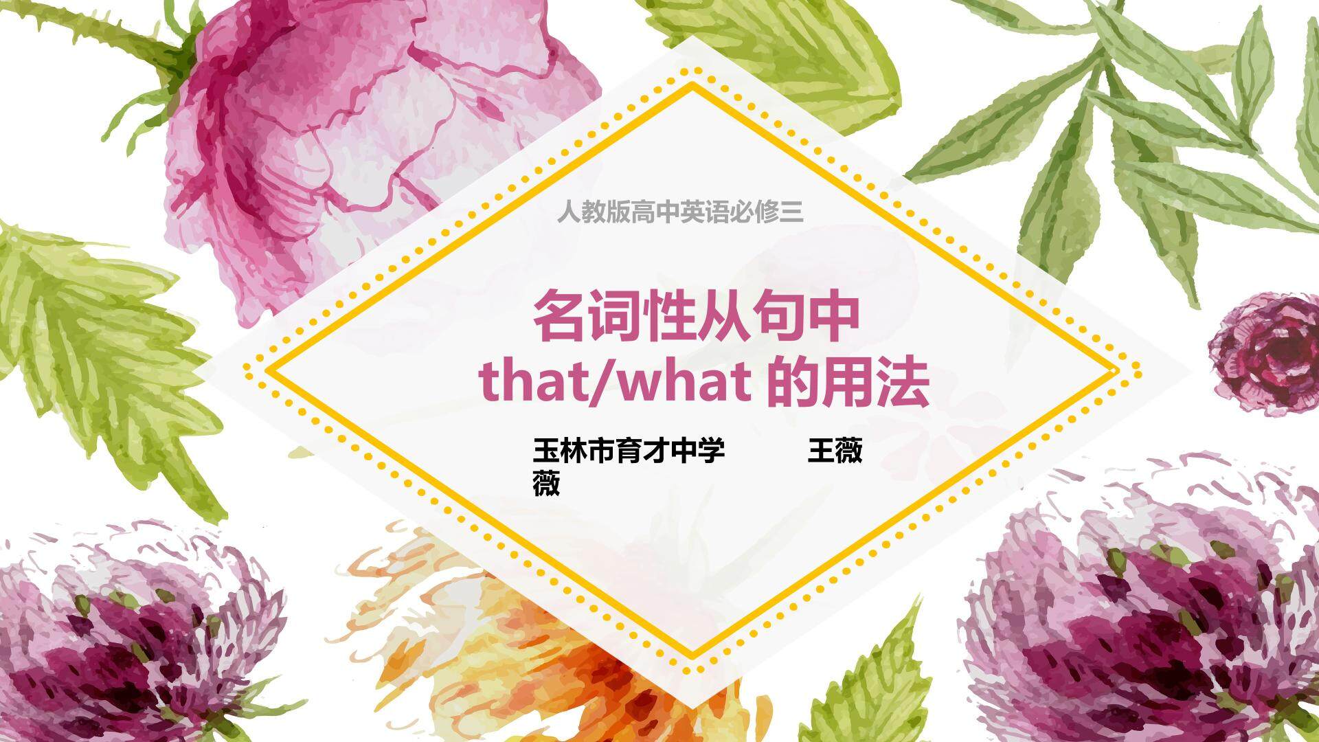 名词性从句中that和what的用法