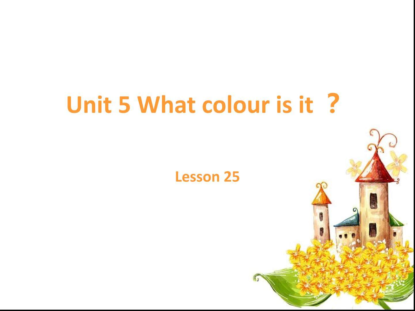 Unit 5  What colour is it?