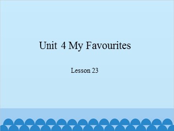 Unit 4 My Favourites Lesson 23_课件1