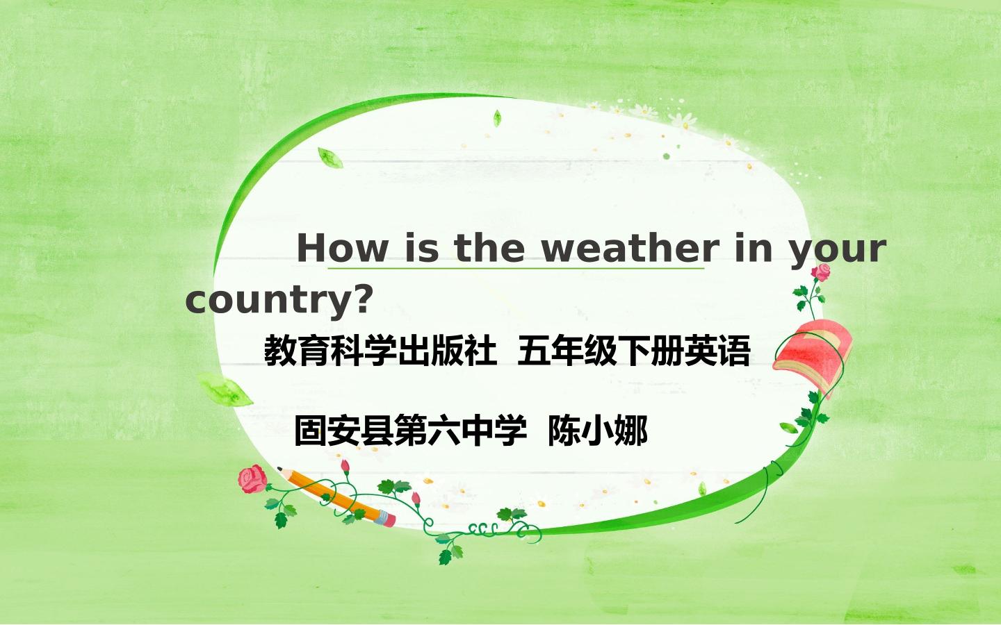 How is the weather in your country?