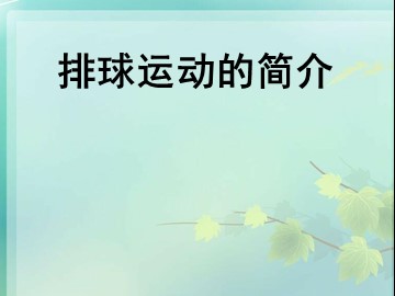 第五章  排球